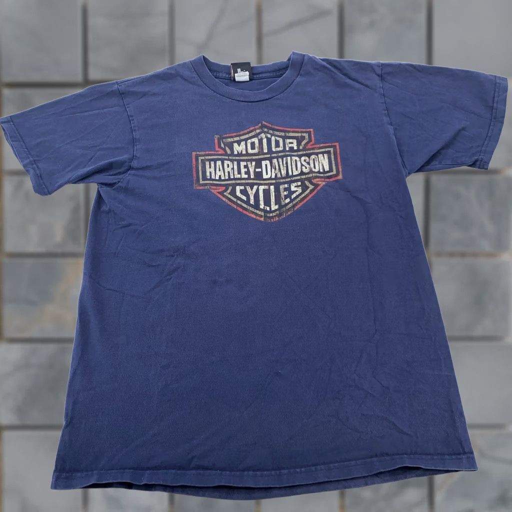 Harley Davidson VINTAGE Harley-Davidson Shirt Mens L Blue USA Bar Shield 90s Size US L / EU 52-54 / 3 - 1 Thumbnail