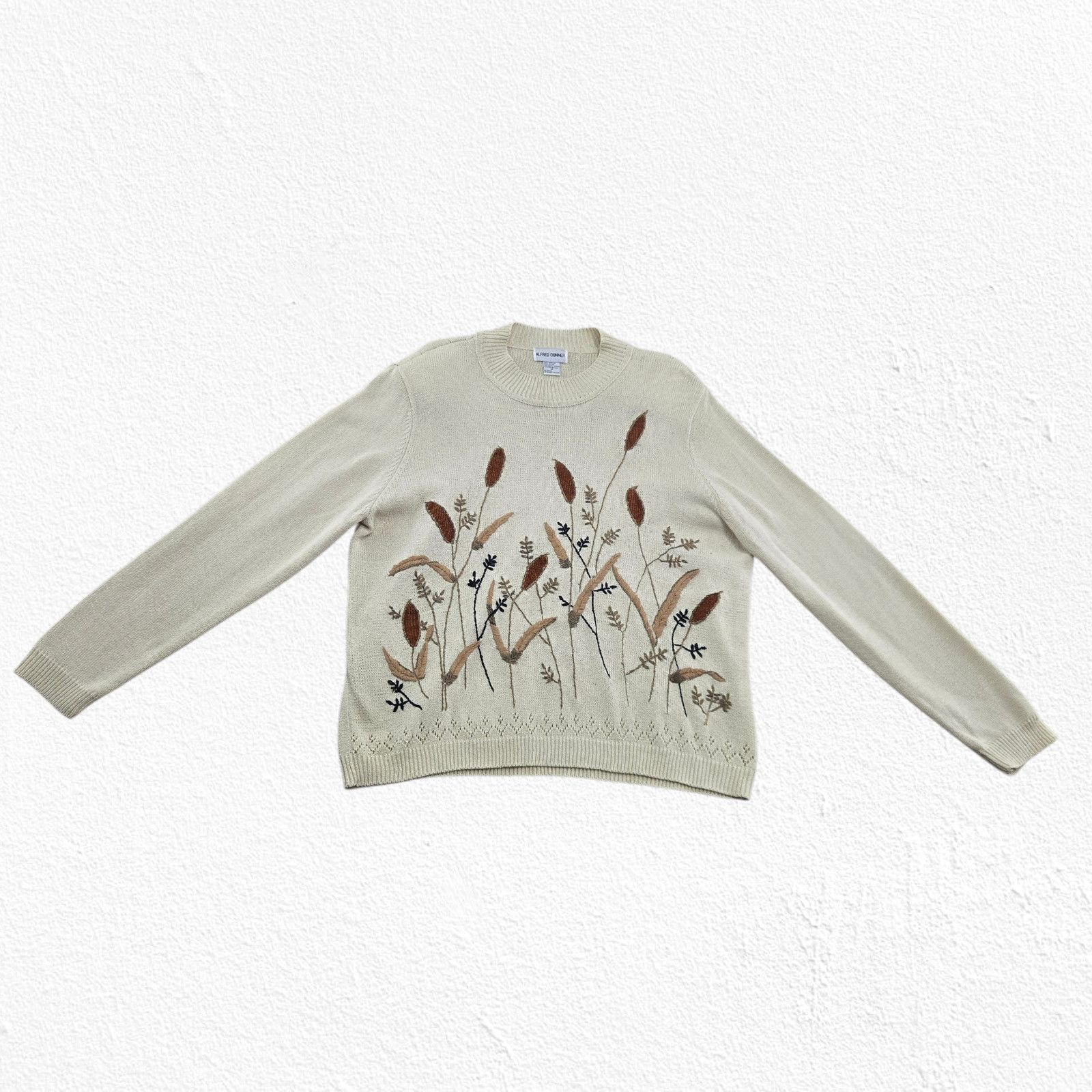 Vintage Vintage Alfred Dunner Nature Motif Knit Sweater Size Medium Size M / US 6-8 / IT 42-44 - 3 Thumbnail