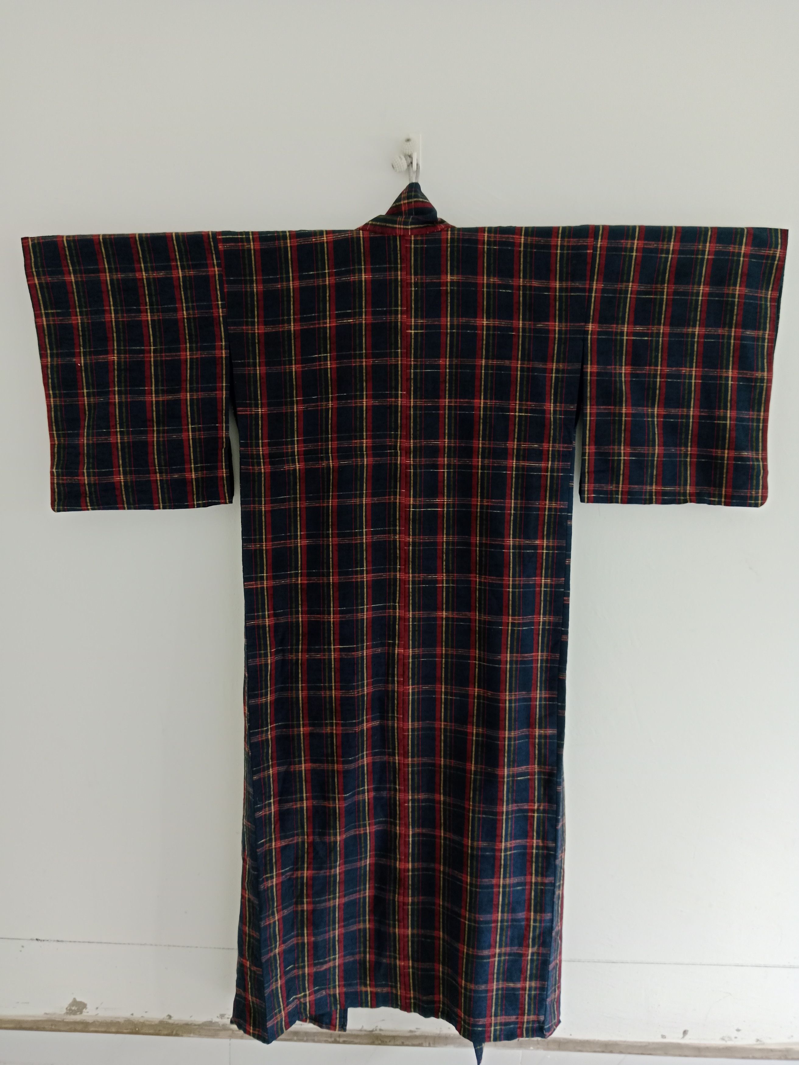 Japanese Brand Vintage Yukata Kimono Plaid Motif Cotton Kimono Robe Size US L / EU 52-54 / 3 - 2 Thumbnail