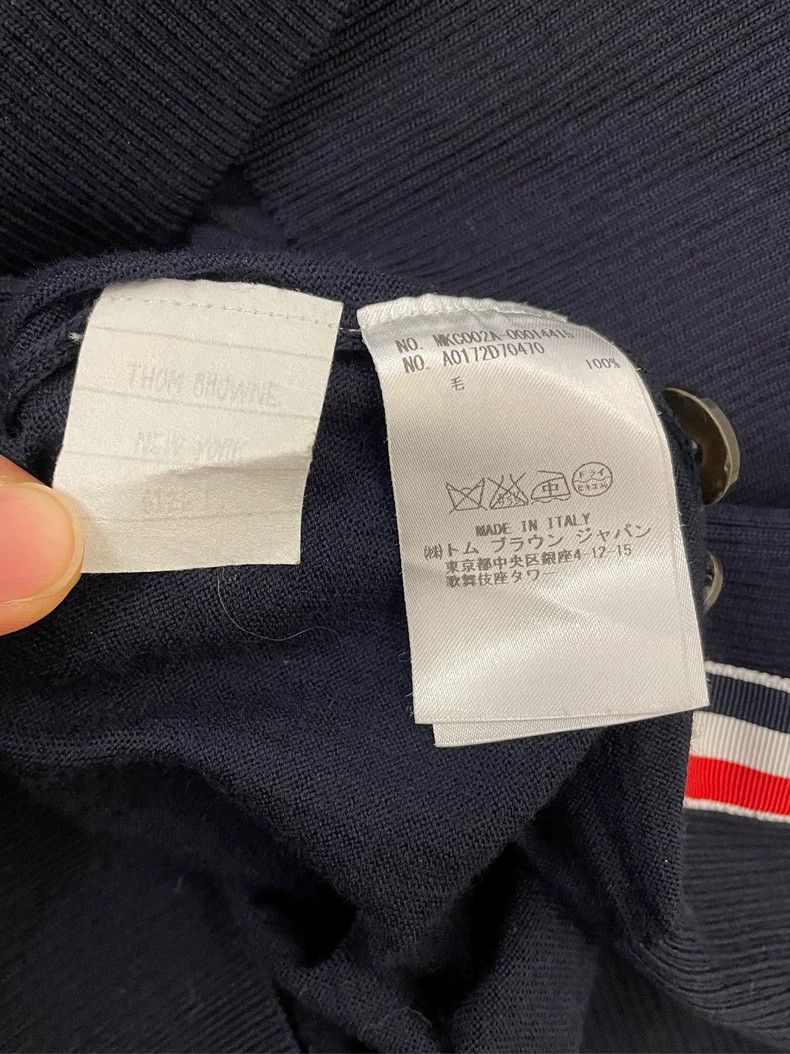 Thom Browne Thom browne Dark blue four-striped knitted cardigan jacket Size US S / EU 44-46 / 1 - 6 Thumbnail