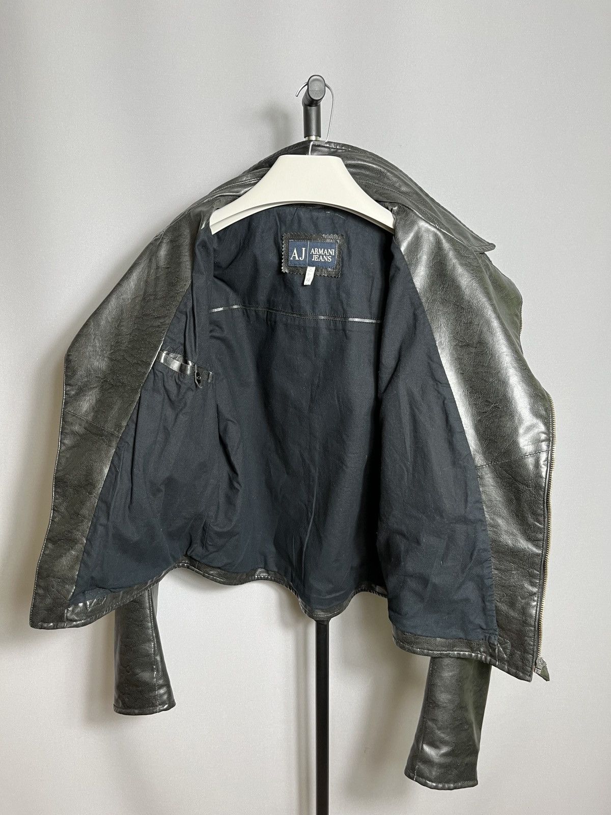 Armani × Giorgio Armani Armani Jeans PVC mens jacket black motorcycle Sz 50 Size US M / EU 48-50 / 2 - 9 Thumbnail