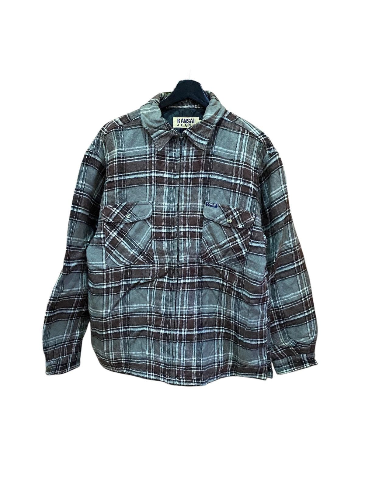 Kansai Yamamoto VINTAGE KANSAI YAMAMOTO PLAID FLANNEL SHIRT JAC Size US L / EU 52-54 / 3 - 1 Thumbnail