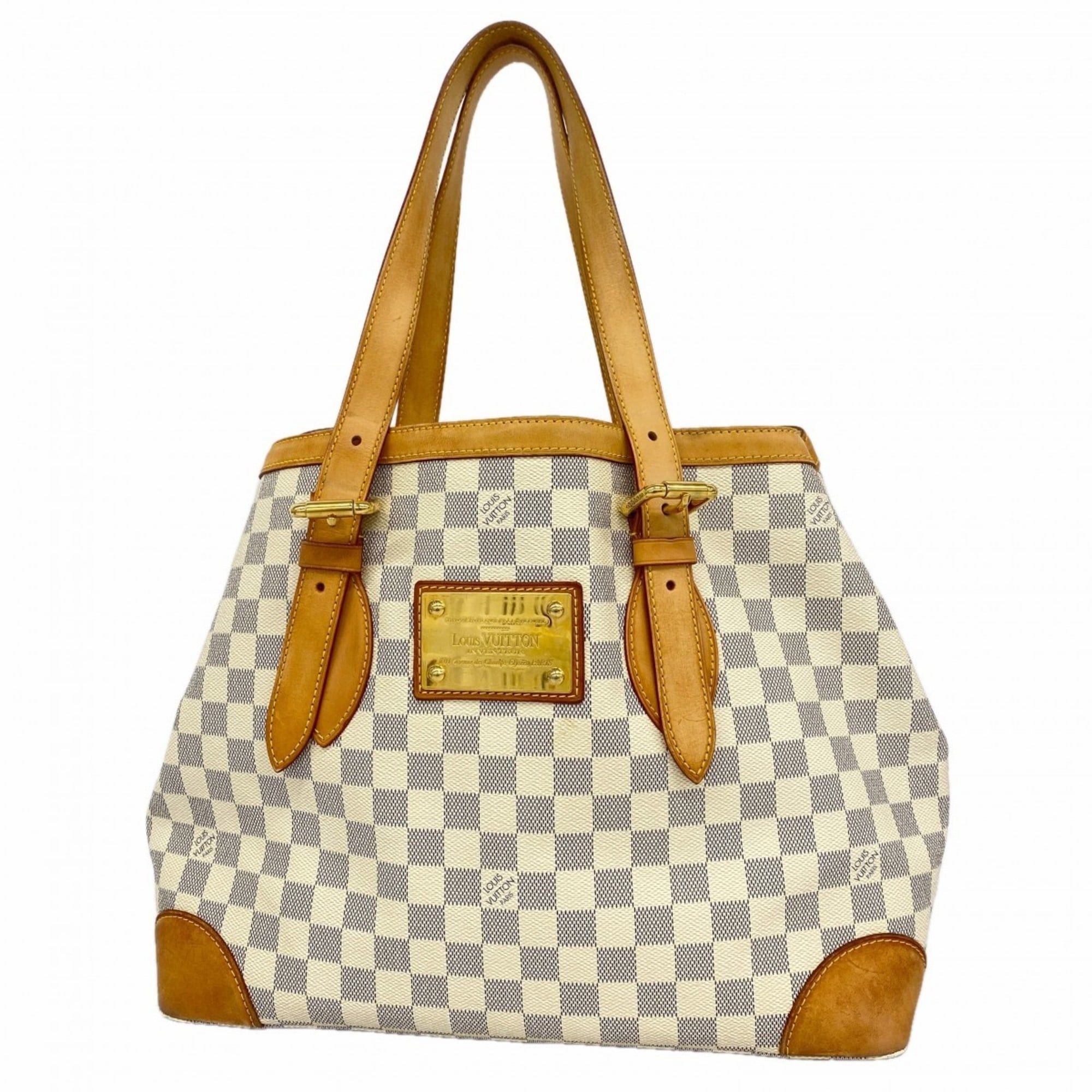 Louis Vuitton Damier Azur Hampstead MM Tote Bag N51206 White Women's