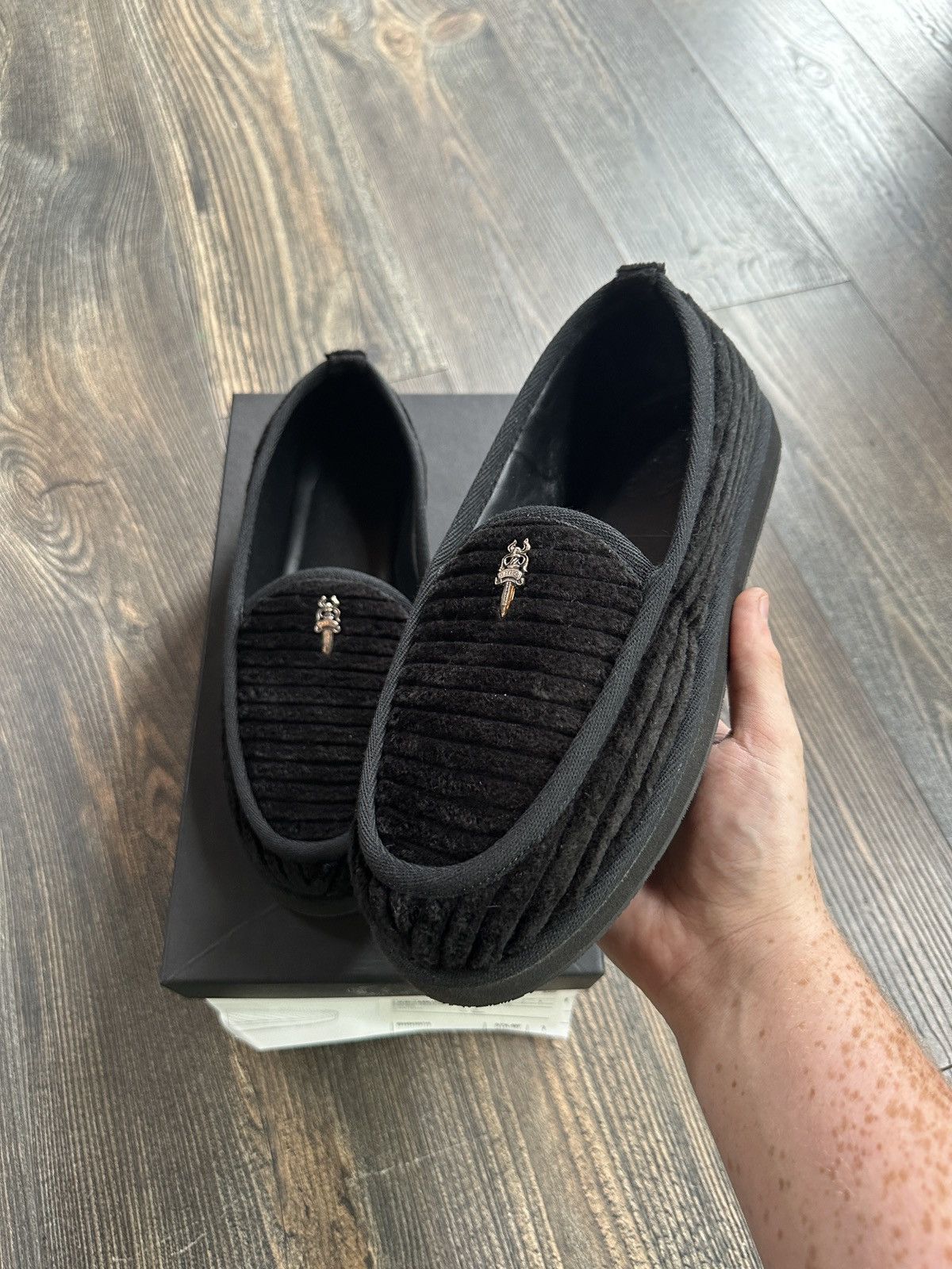image of Limited Chrome Hearts Slipper With Dagger Hardware in Black, Men's (Size 8)