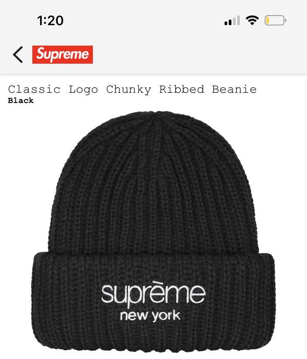 Supreme Classic Logo Chunky Ribbed Beanie | Grailed