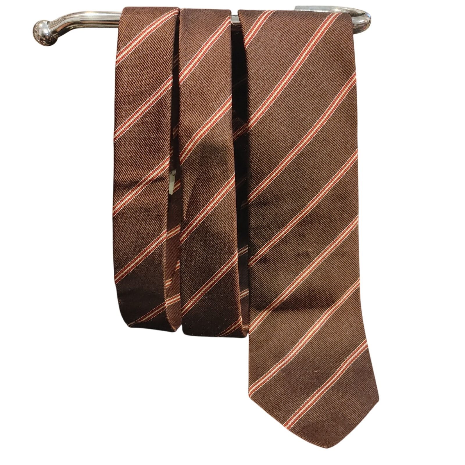 Other VTG Cable Car Clothiers Robert Kirk Brown/Red Stipe Silk Tie Size ONE SIZE - 1 Thumbnail