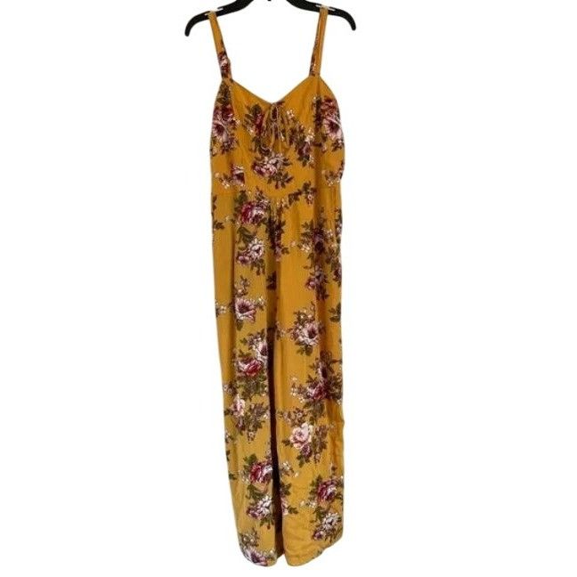 Other Yellow Floral Sleeveless Jumpsuit With Adjustable Straps & S Size XXL / US 16-18 / IT 52-54 - 9 Thumbnail