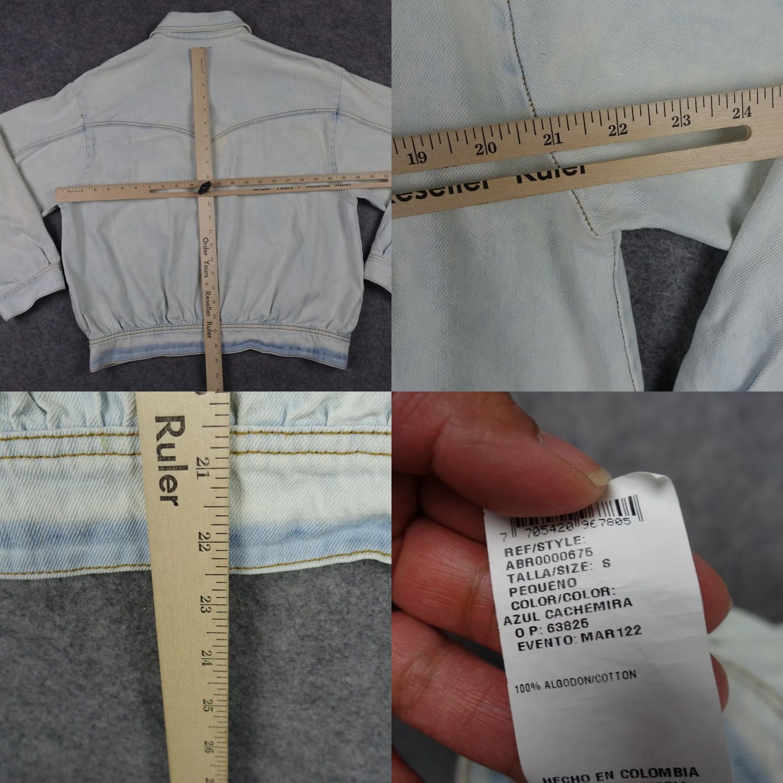 Denime Tennis Jacket Womens Small Blue Denim Button Front Cropped Trucker VTG 90s Size S / US 4 / IT 40 - 10 Thumbnail