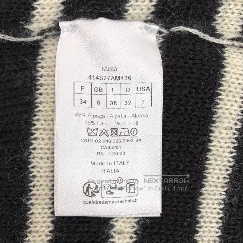 Dior Dior 24 colour-blocked hole design striped alpaca wool off Size XXS / US 00 / IT 34 - 7 Thumbnail