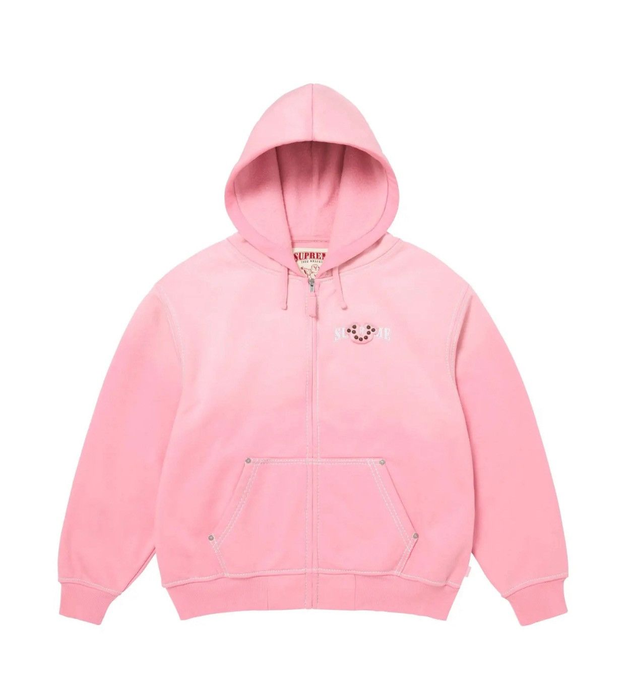 Supreme True Religion Pink Zip Up Hooded Sweatshirt (XL)