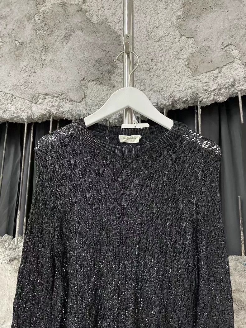 Yves Saint Laurent saint laurent Black cutout rhombus logo long sleeve 2503-Ne Size US S / EU 44-46 / 1 - 3 Thumbnail