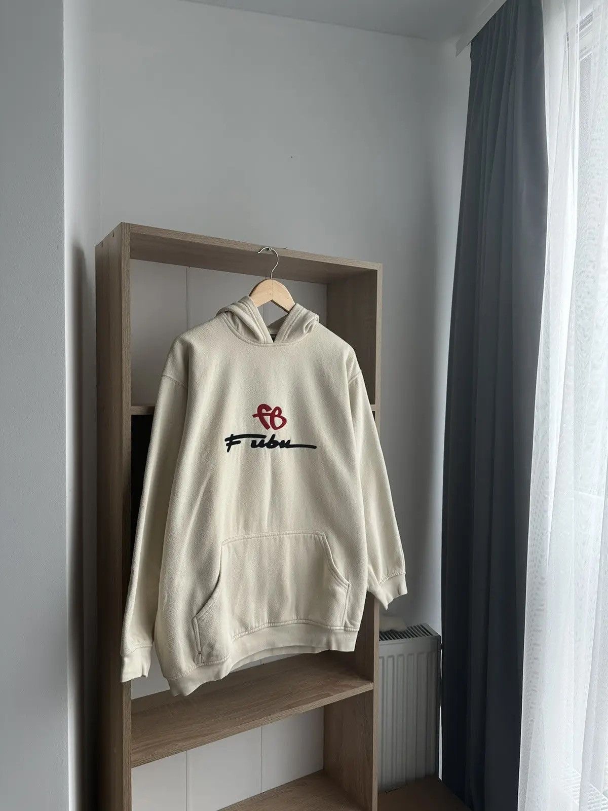 Fubu × Vintage Vintage Fubu Beige Center Logo Hoodie Size US XL / EU 56 / 4 - 7 Thumbnail