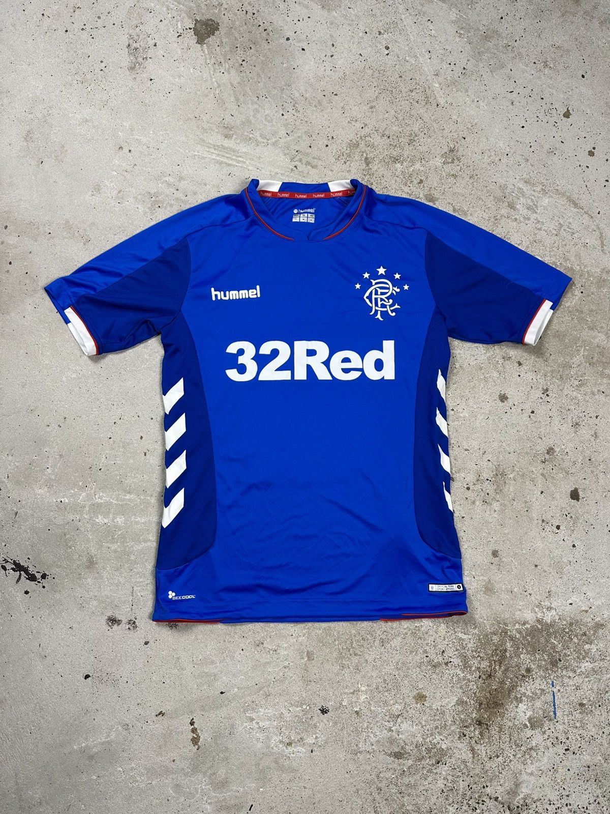 Hummel × Vintage Hummel x Rangers 2018/2019 Home Jersey Soccer T Shirt Size US S / EU 44-46 / 1 - 1 Thumbnail