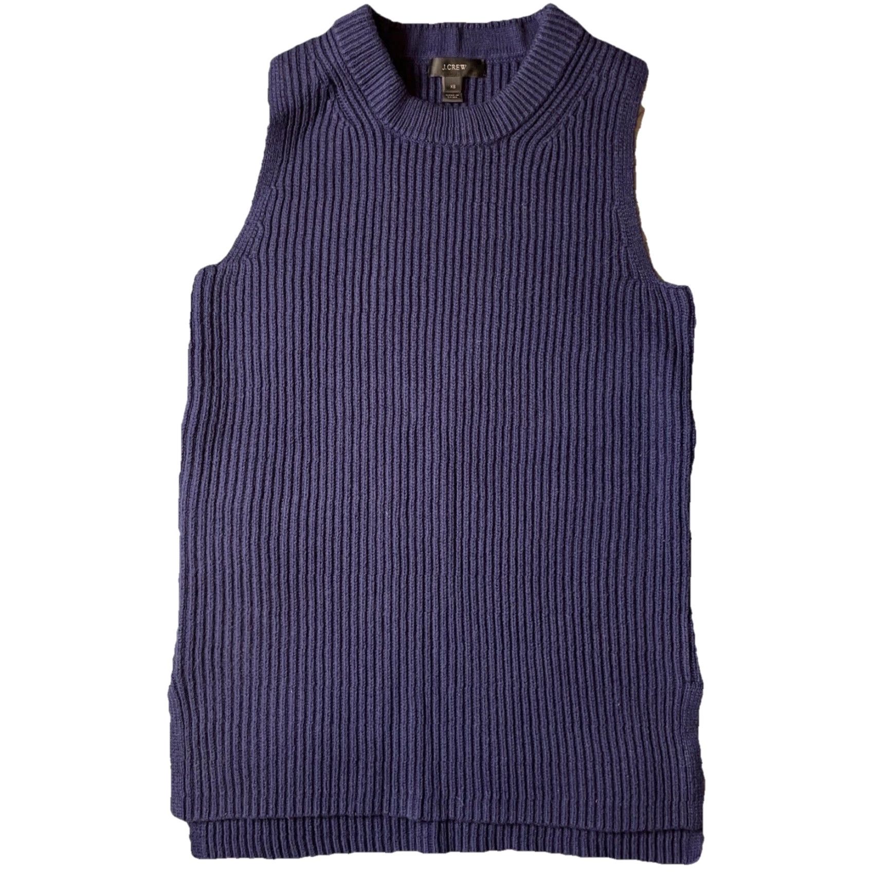 J.Crew VINTAGE J. Crew Sweater Women XS Tunic Vest merino wool blend knit Preppy Blue Old Money Size XS / US 0-2 / IT 36-38 - 4 Thumbnail