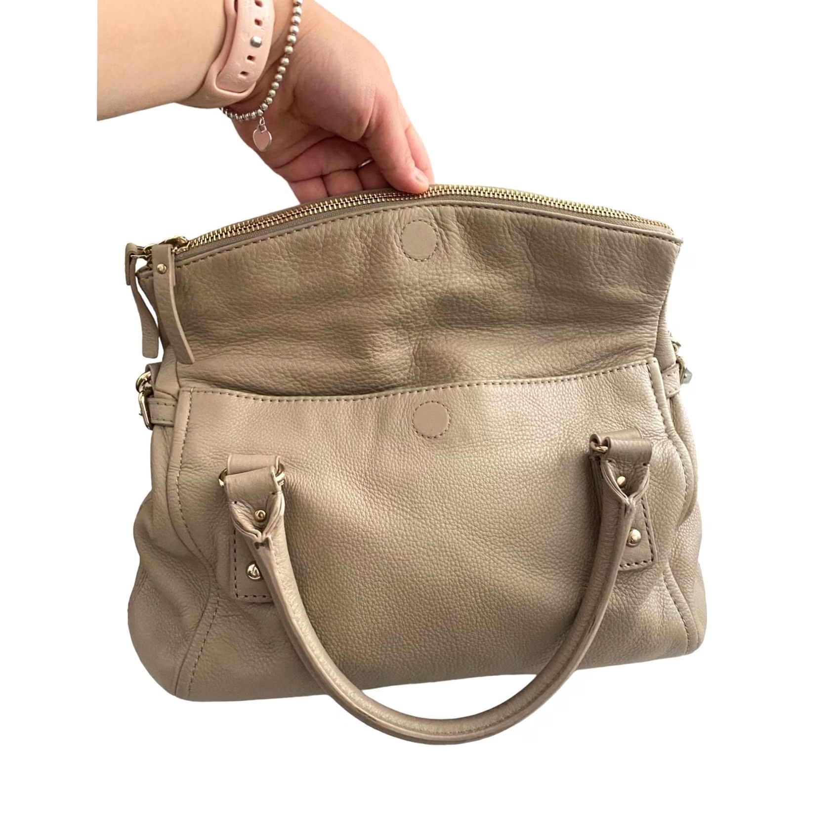 Vintage Kate Spade Cobble Hill Leslie Bag Leather Satchel/Top Handle Gray Small Womens Bag Size ONE SIZE - 5 Thumbnail