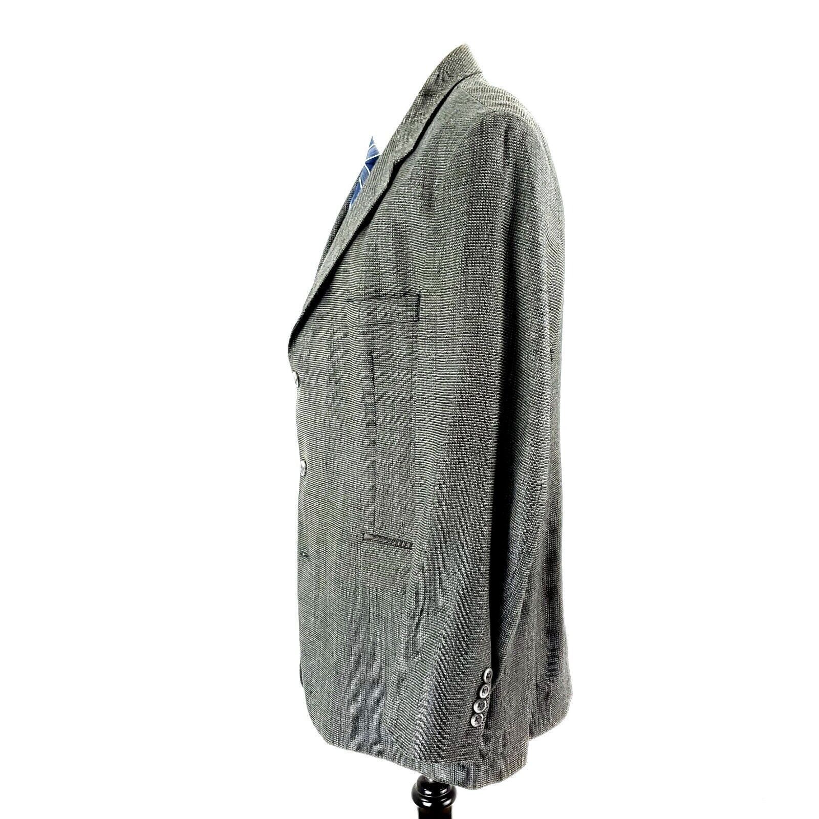 Stafford Stafford Executive Wool Silk 3 Button Sport Coat 42R Black W Size 42R - 4 Thumbnail