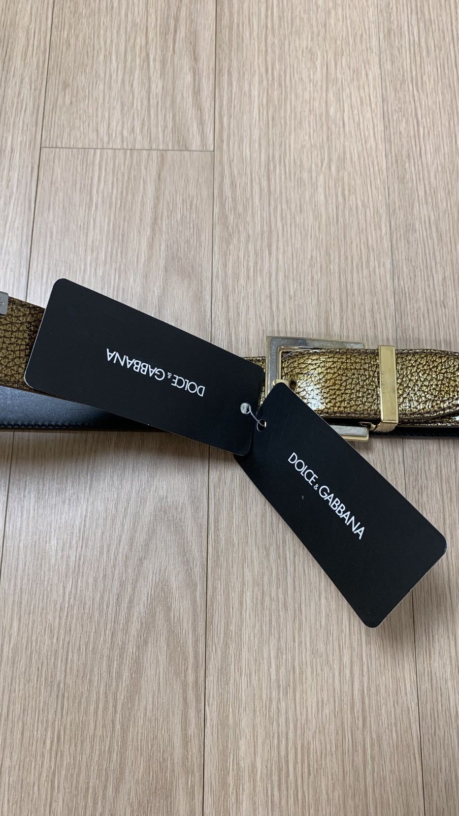 Dolce & Gabbana Dolce & Gabbana FW 2007 Gold Metallic Belt Size 38 - 10 Thumbnail