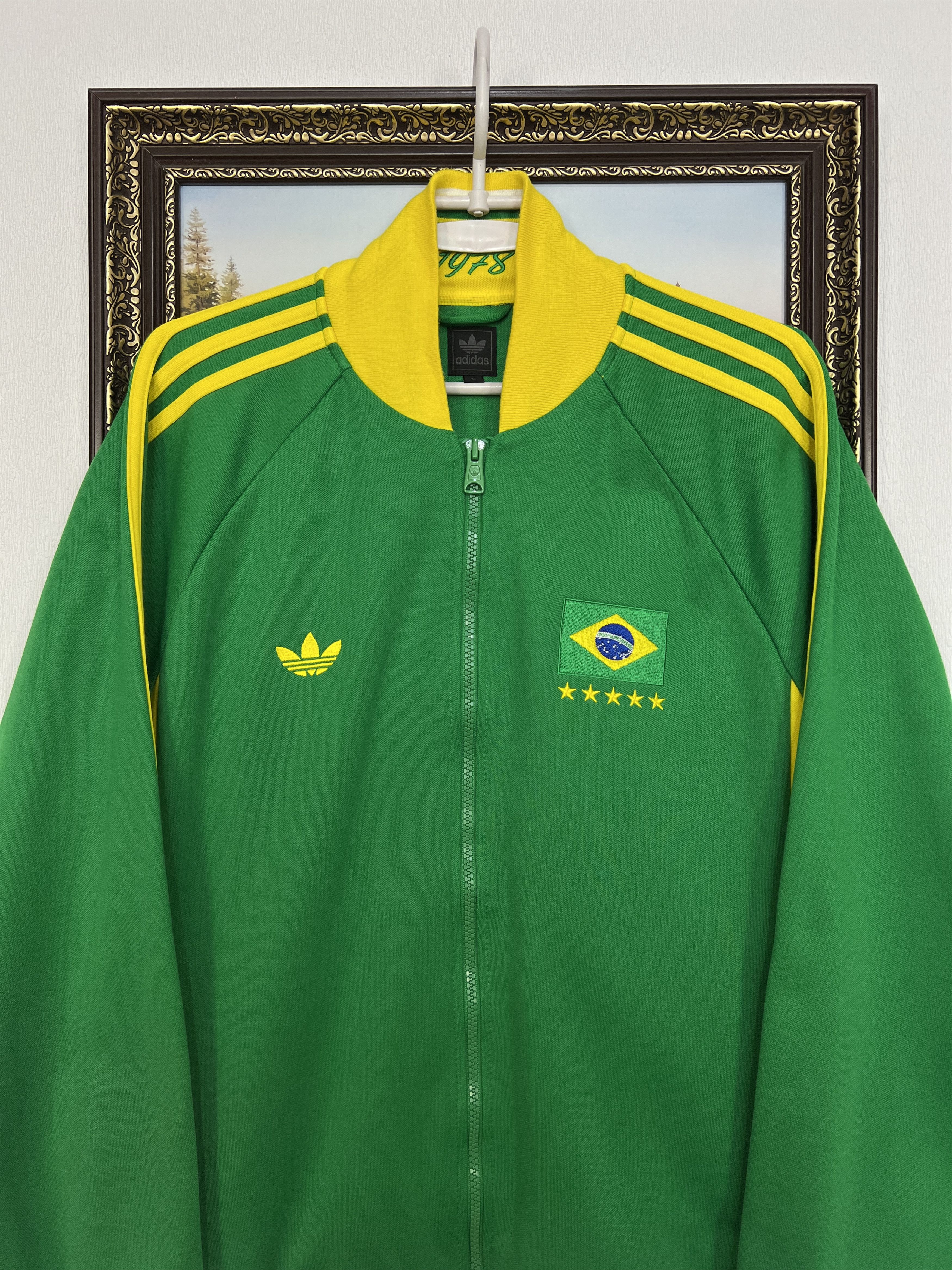 Adidas Originals Brazil Football Jacket Soccer World Cup Track Top Size US M / EU 48-50 / 2 - 2 Thumbnail