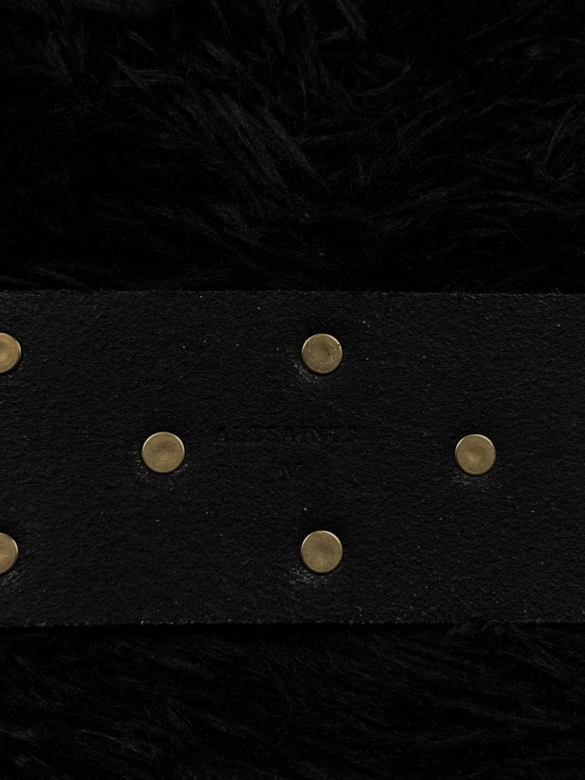 Allsaints Allsaints Avantgarde Archive Double Pyramids Leather Belt Size ONE SIZE - 3 Thumbnail