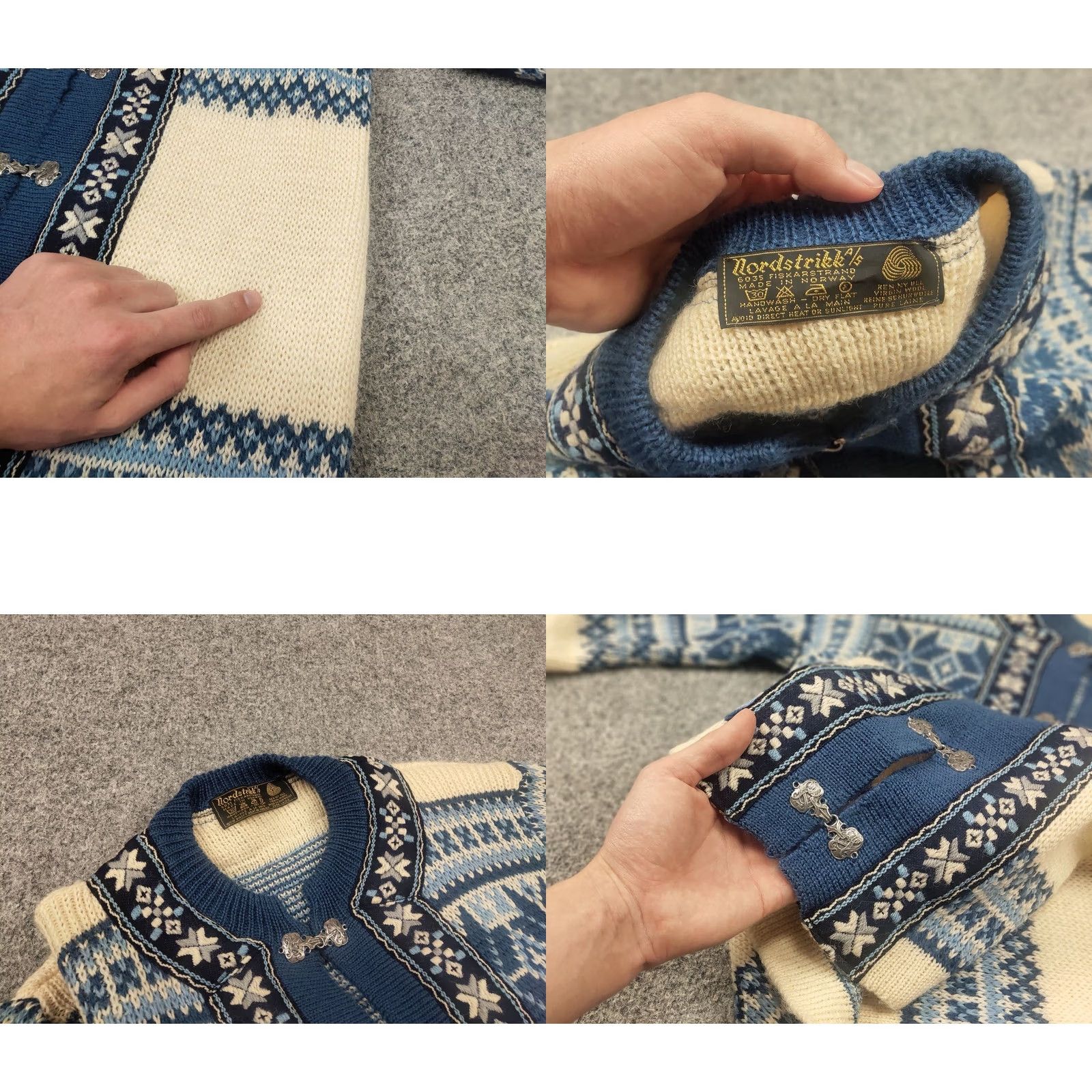 Native VINTAGE Nordstrikk Knit Wool Sweater Cardigan Unisex Norway Beige (80s, 90s) Size US M / EU 48-50 / 2 - 9 Thumbnail