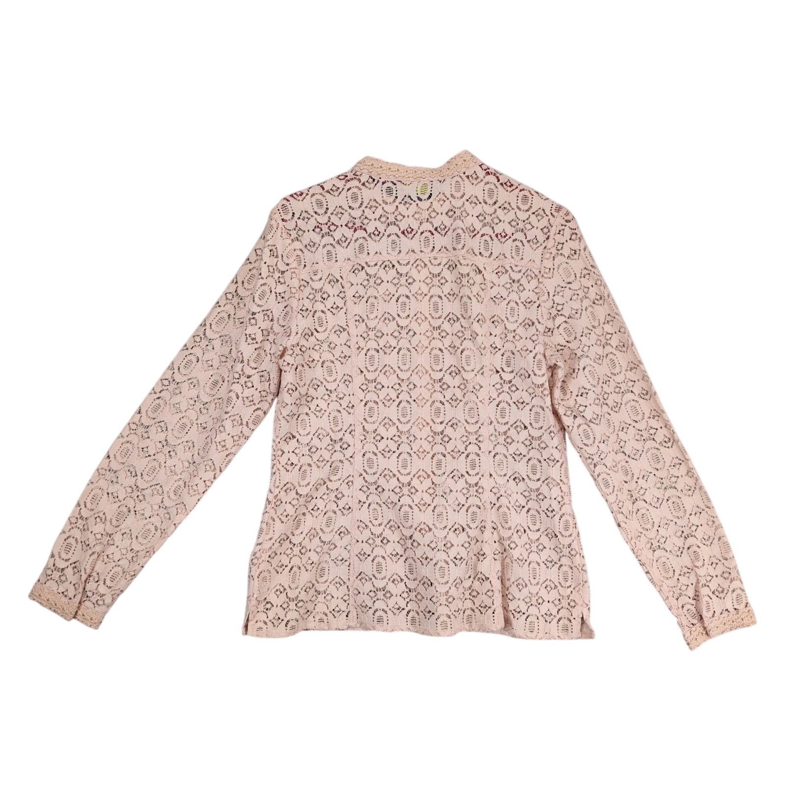 Other GILI Size M Pink Eyelet Lace & Crochet Snap-Front Jacket Top Size M / US 6-8 / IT 42-44 - 3 Thumbnail