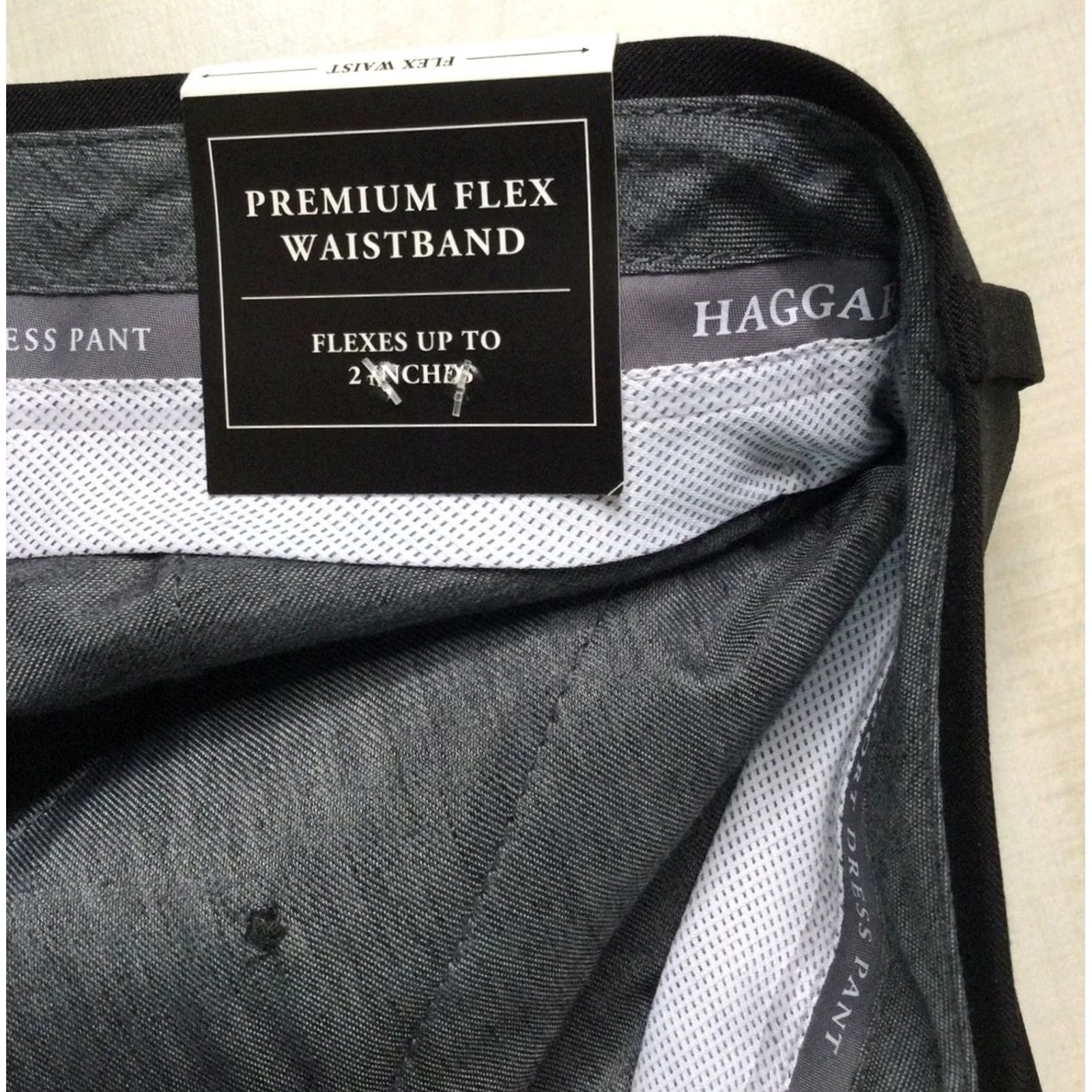 Haggar Haggar Men’s Black Premium Flex Waistband Dress Pants 36x30 Size 36 Black Polyester Straight Leg Formal Business Mens Pants Size US 36 / EU 52 - 7 Thumbnail