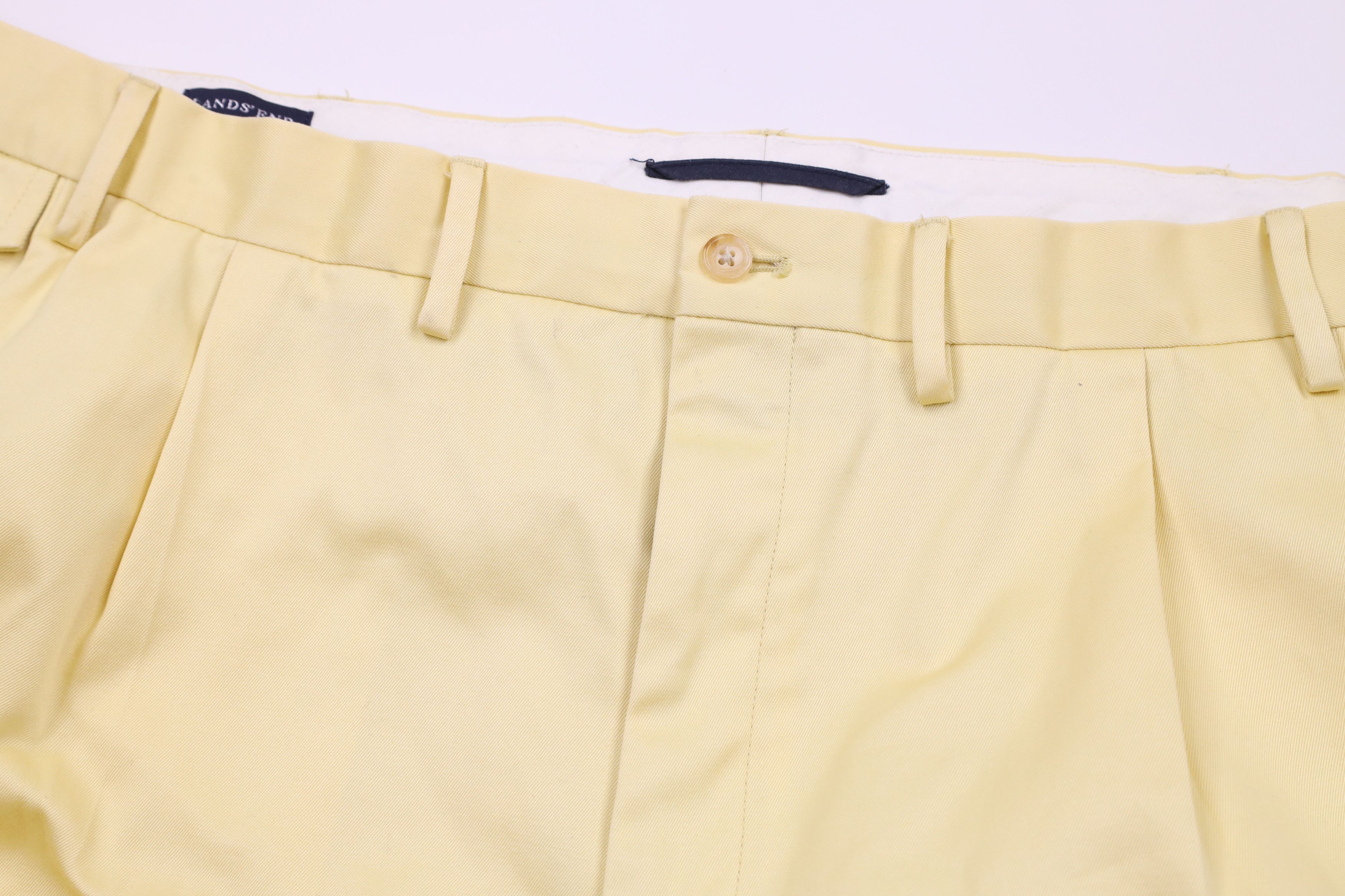 Lands' End × Vintage Vintage 90s Lands End Pleated Cuffed Wide Leg Chino Pants Size US 44 / EU 60 - 7 Thumbnail