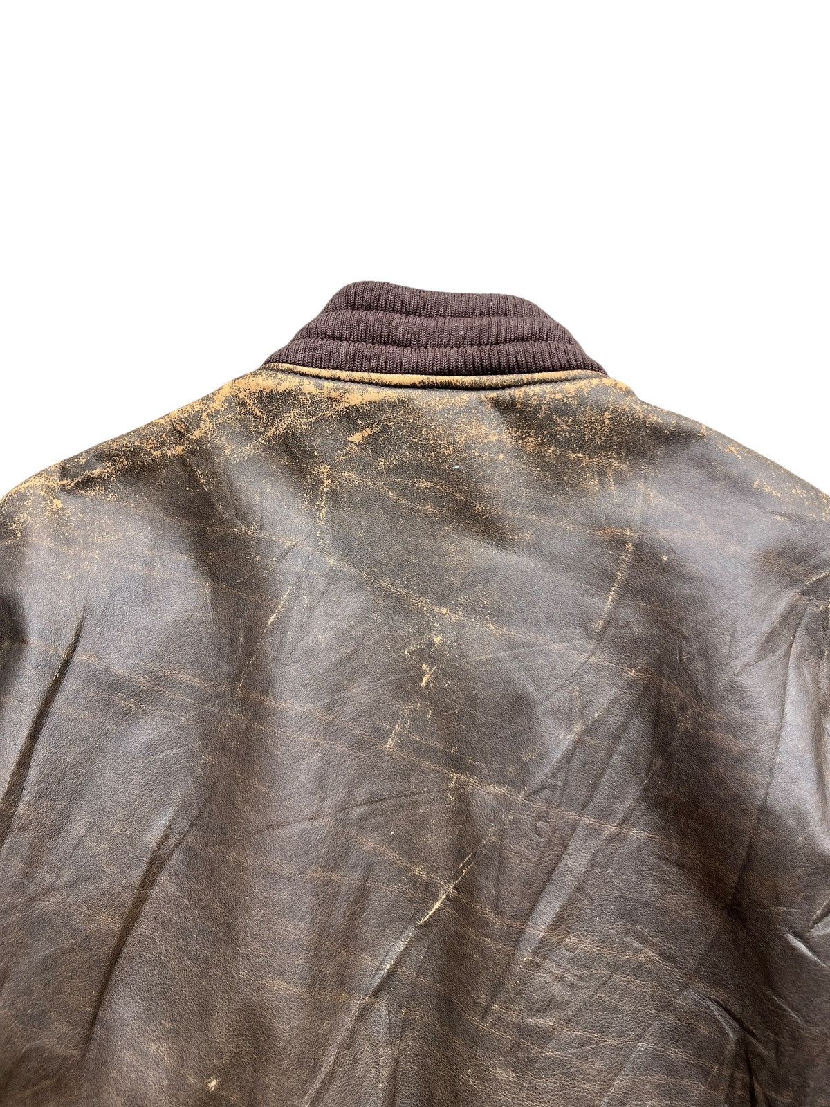 Vintage Vintage 80s Japanese Distressed Sunfaded Leather Jacket Size US M / EU 48-50 / 2 - 6 Thumbnail