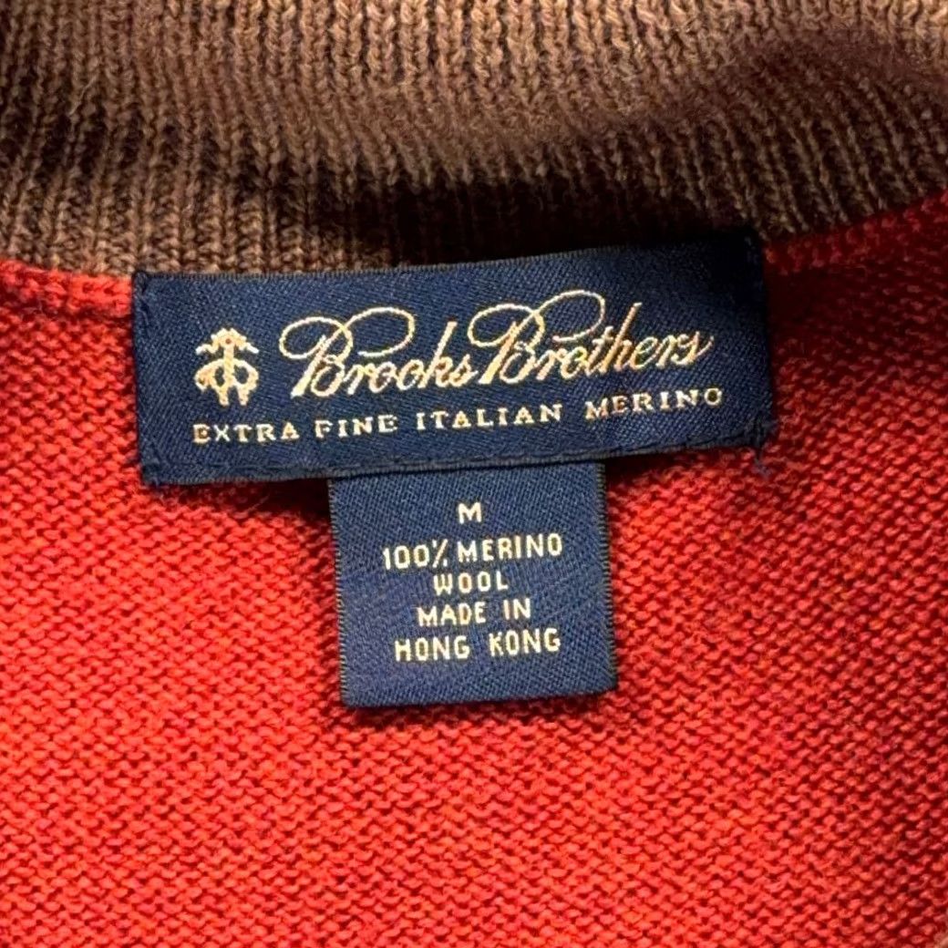 Brooks Brothers Brooks Brothers Sweater Adult MEDIUM Merino Wool Henley Polo Orange Brown Y2K Size US M / EU 48-50 / 2 - 4 Thumbnail