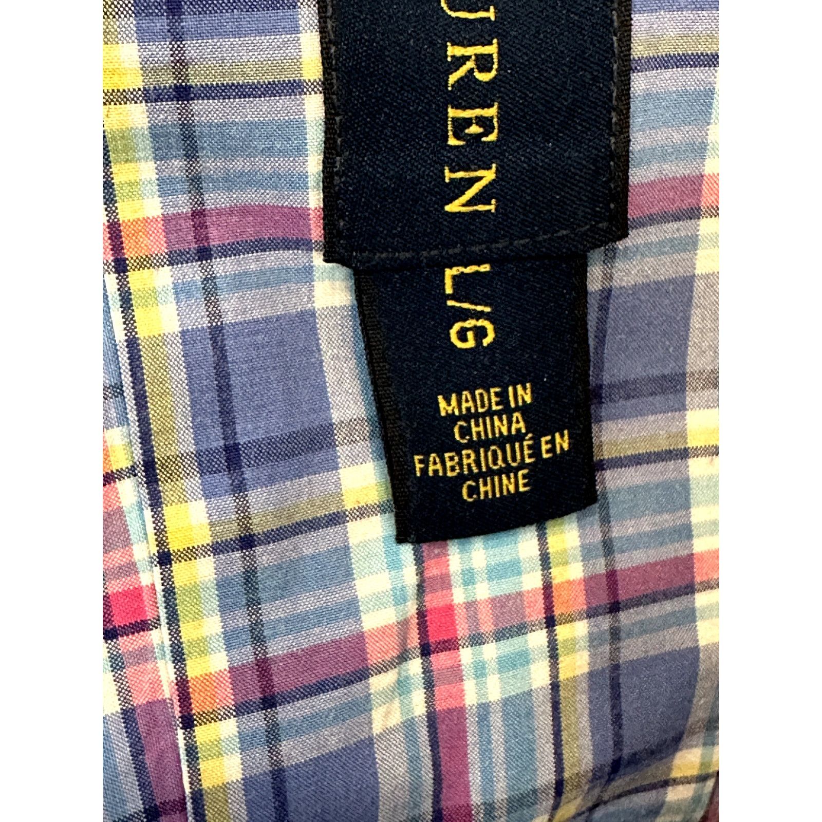 Ralph Lauren Ralph Lauren VTG Blue Multi Plaid Button Down Cotton Shirt L Size US L / EU 52-54 / 3 - 8 Thumbnail