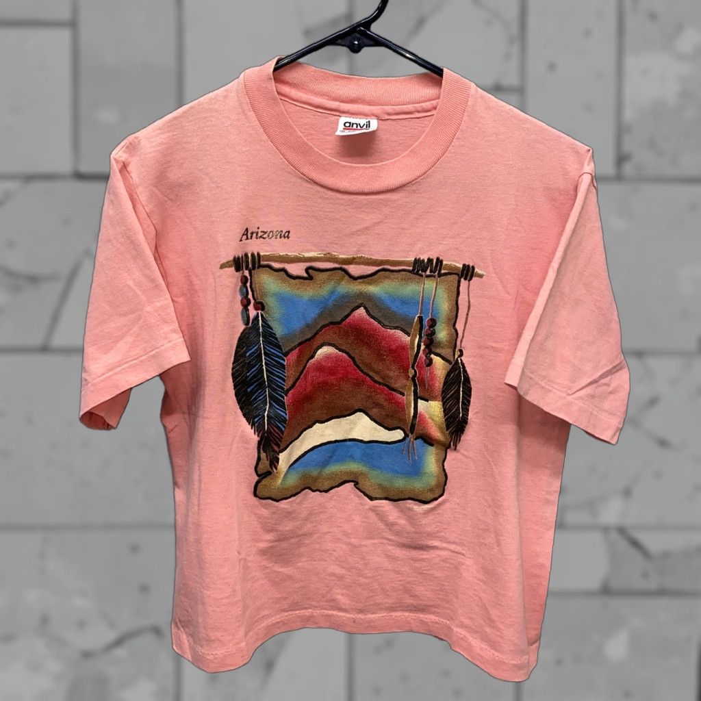 Anvil VINTAGE Anvil Woman's Arizona Short Sleeve T-Shirt M Pink Womens Size M Regular 100% Cotton USA Made Single Stitch Size M / US 6-8 / IT 42-44 - 1 Thumbnail