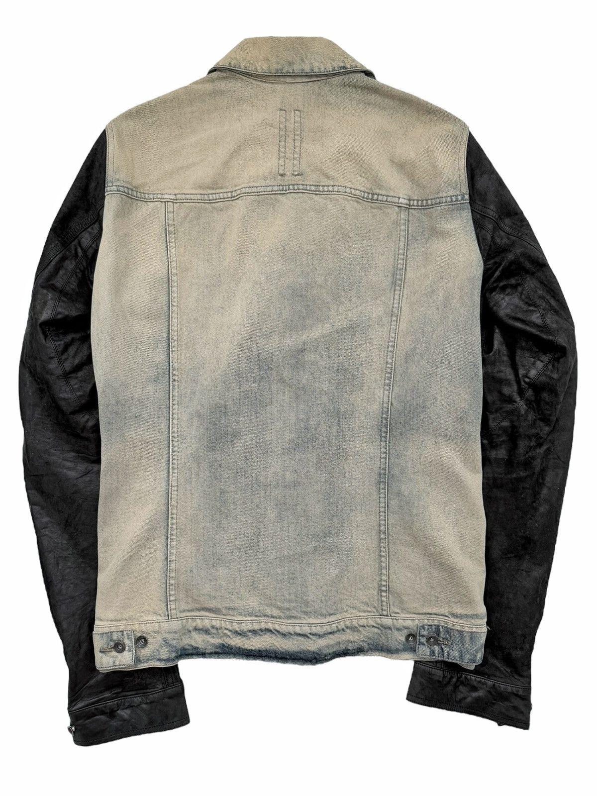 Rick Owens RARE Crust Oil Calf Stooge Denim Hybrid Trucker Jacket Size US M / EU 48-50 / 2 - 2 Thumbnail
