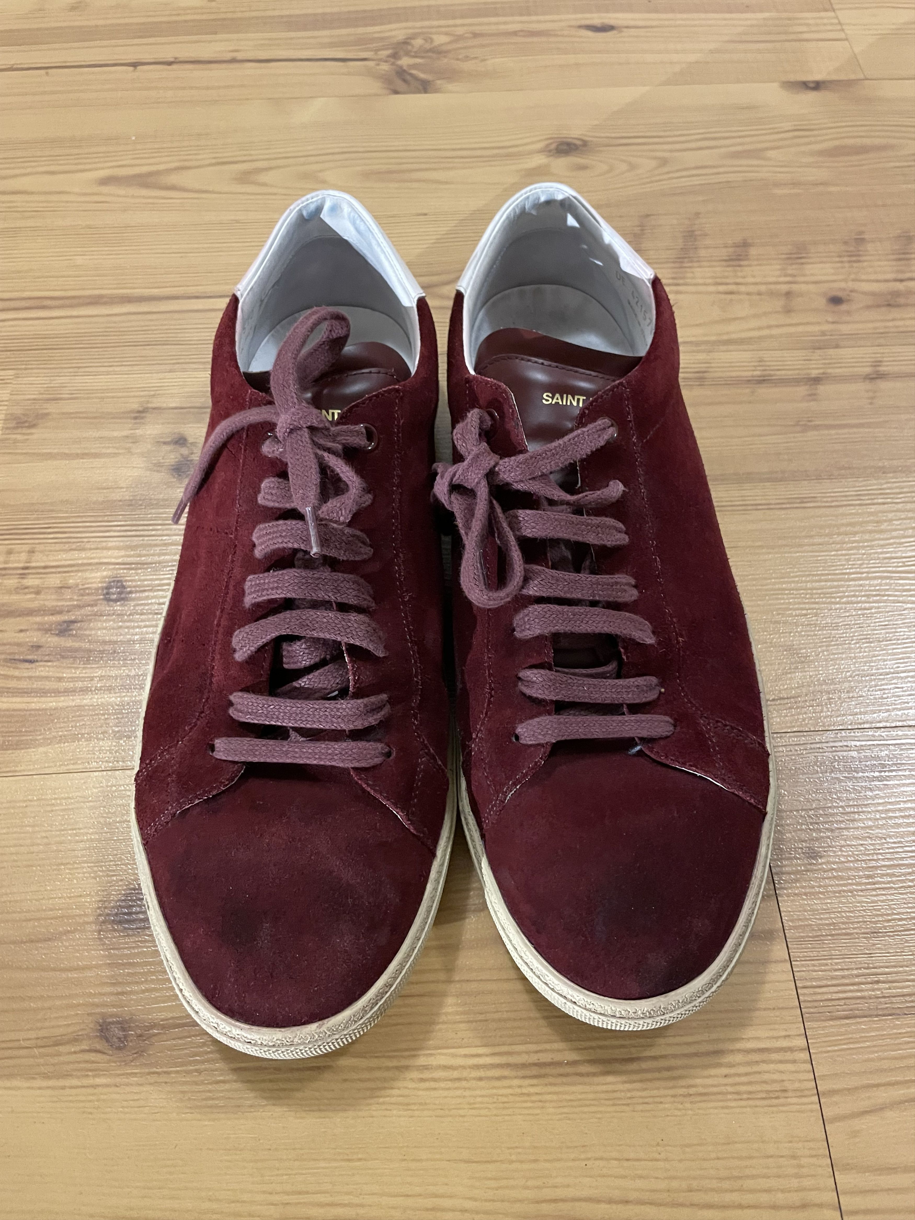 Saint Laurent Paris Saint Laurent Paris dark red suede sneakers Size US 11 / EU 44 - 1 Thumbnail