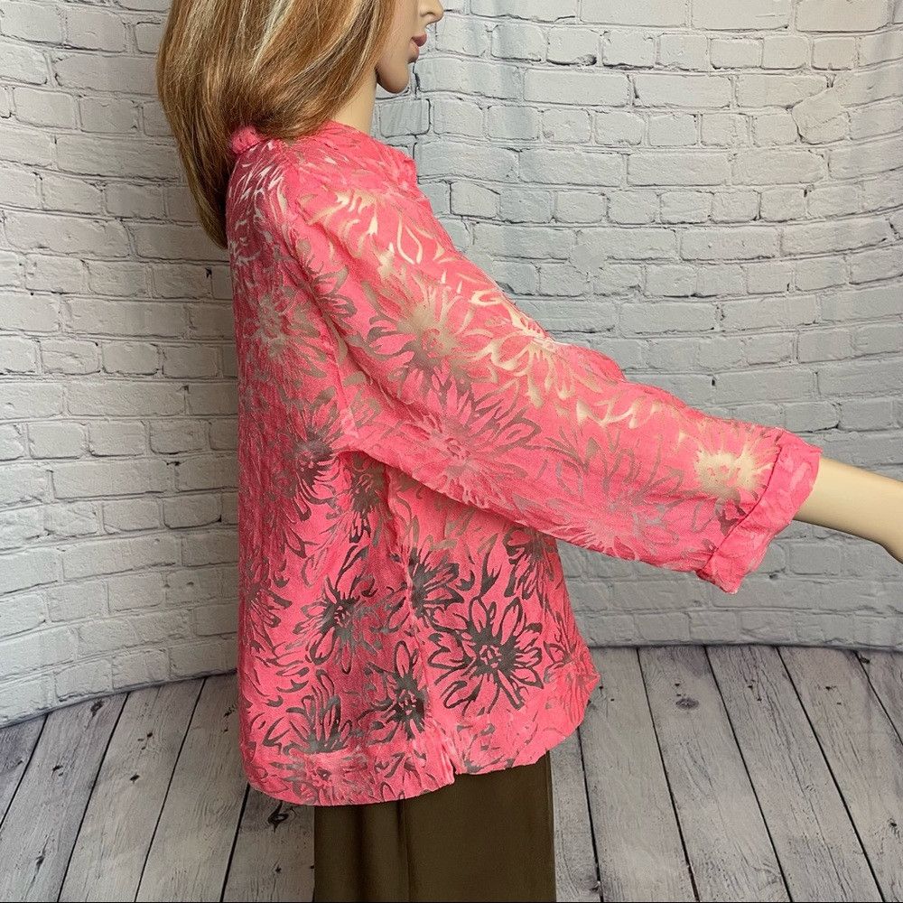 Other Studio Works Coral Floral Rayon Blouse Size M Size M / US 6-8 / IT 42-44 - 3 Thumbnail