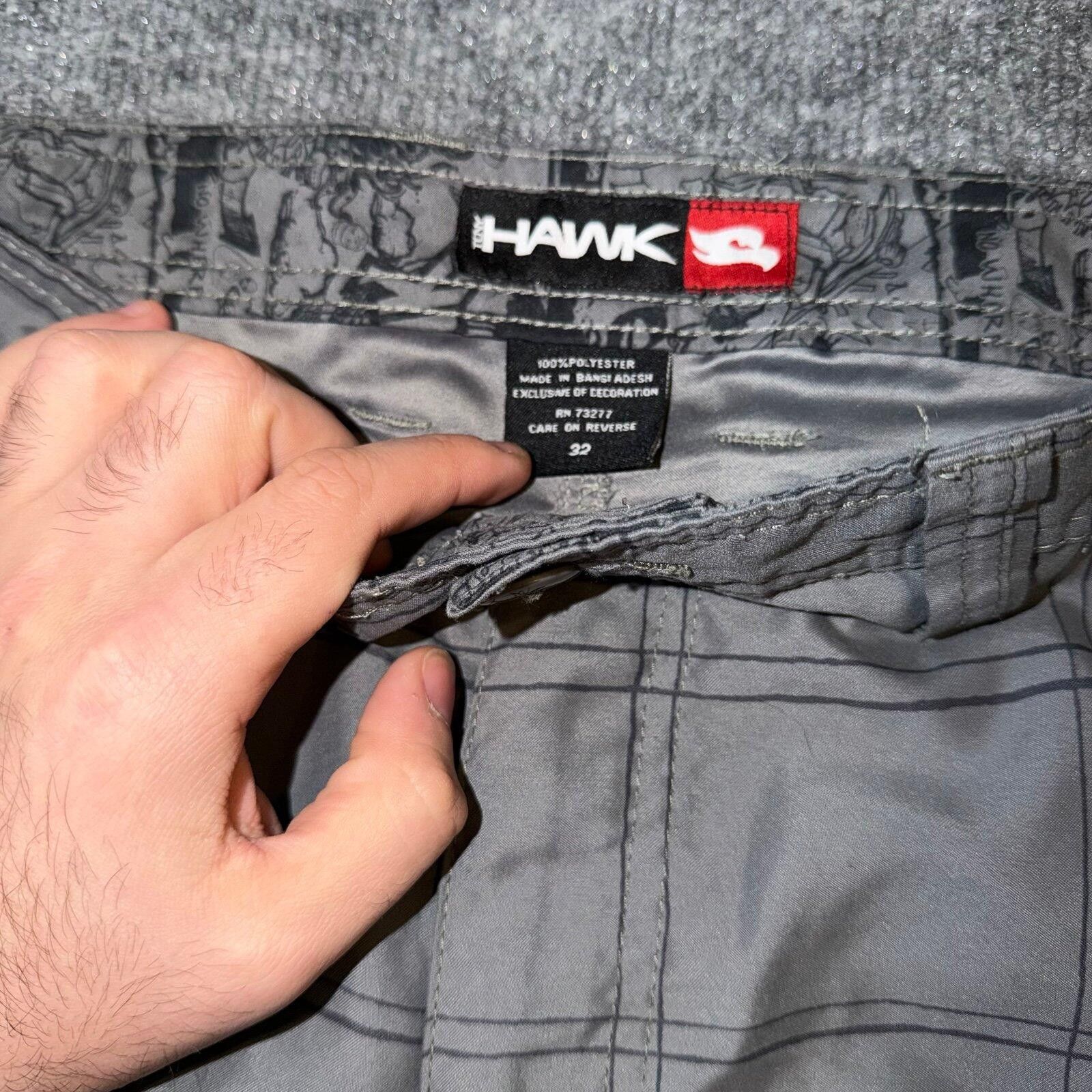 Tony Hawk Tony Hawk Grey Striped Swim Trunks Mens MD 32 VTG 90s Size US 32 / EU 48 - 3 Thumbnail