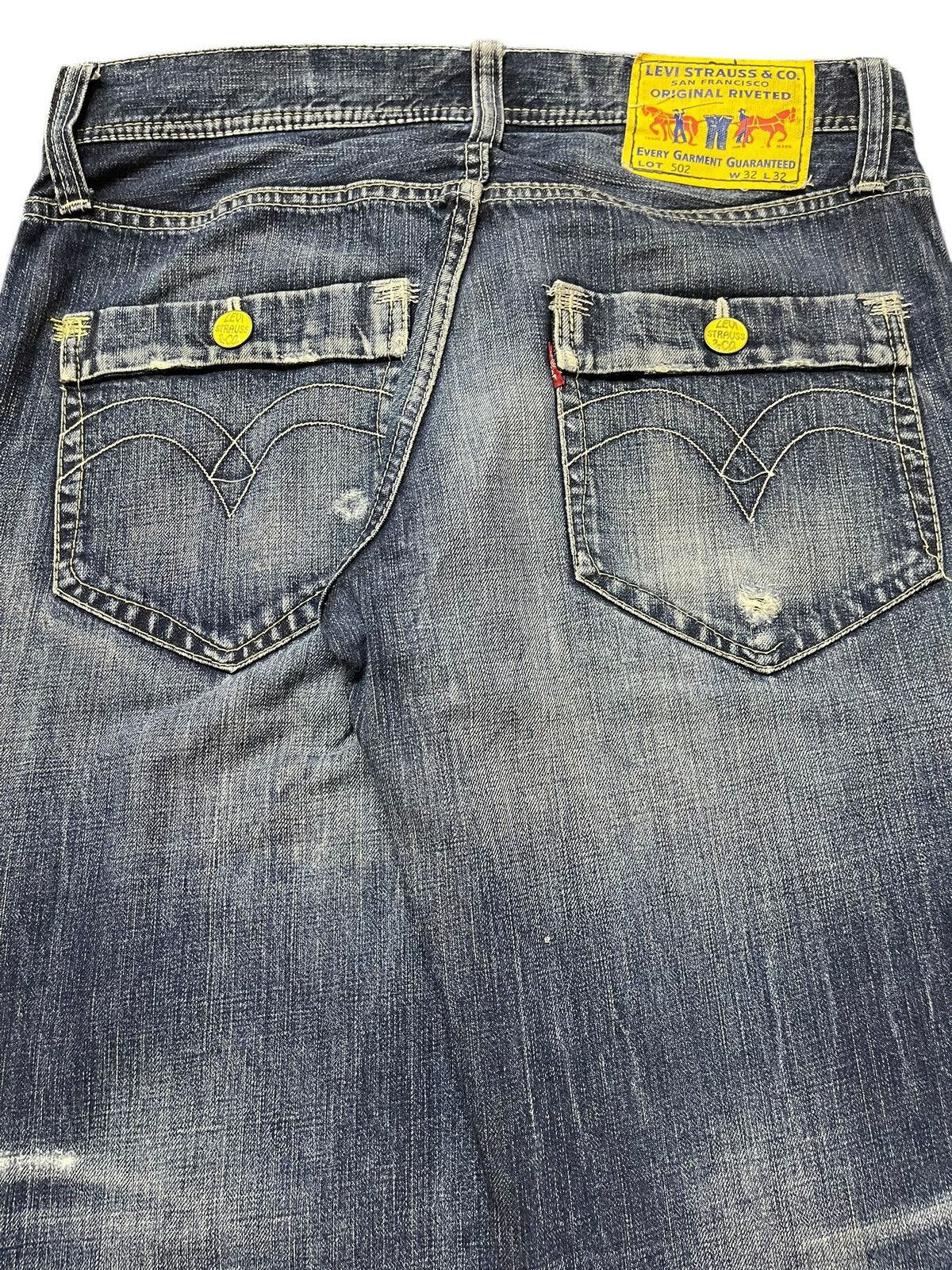 Levi's Vintage 90s Levis 502 Faded Wash Distress Style Loose Jeans Size US 32 / EU 48 - 6 Thumbnail