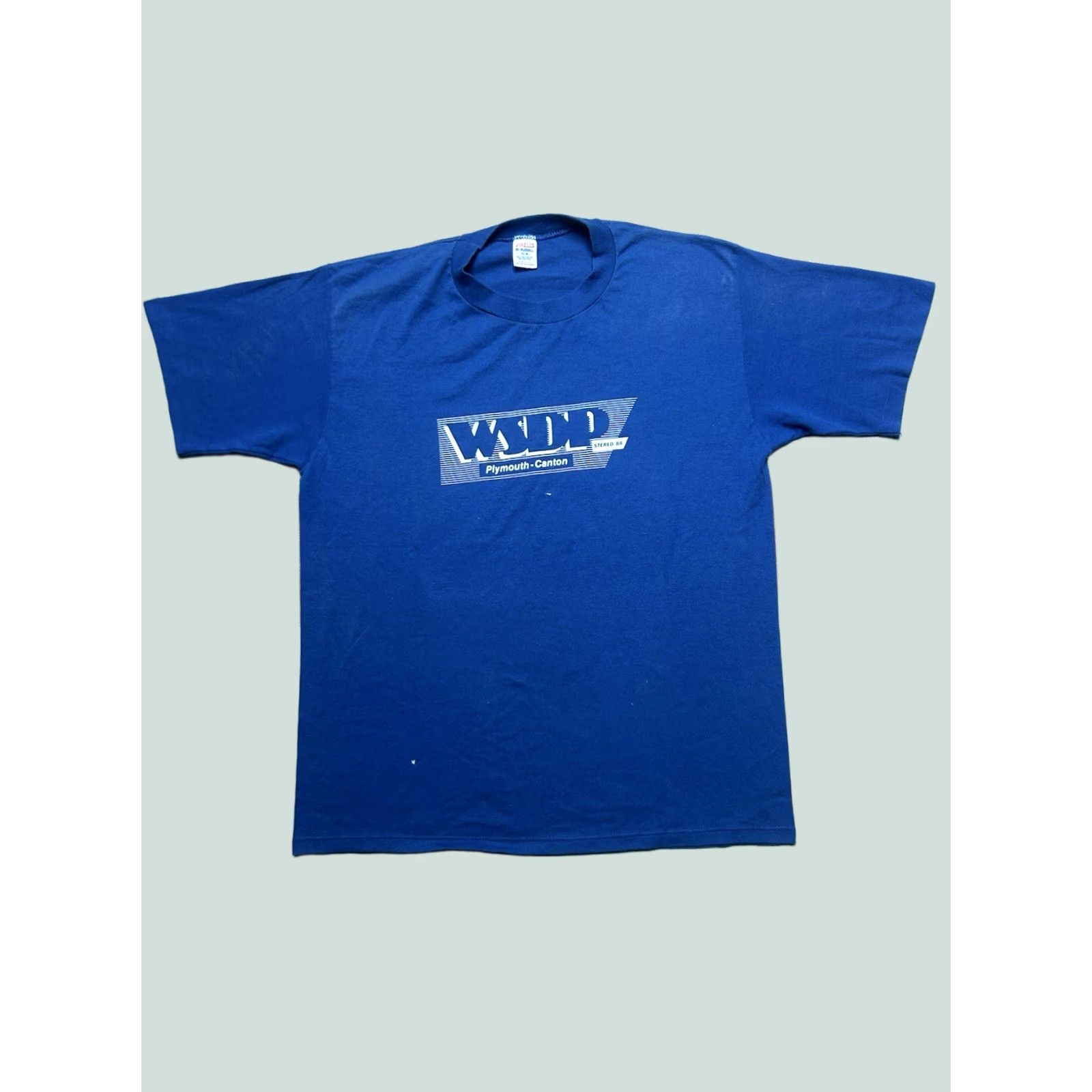 Vintage VINTAGE 80s Plymouth WSDP Graphic T Shirt Canton Michigan Radio Blue XL Shirt Mens Size US XL / EU 56 / 4 - 1 Thumbnail