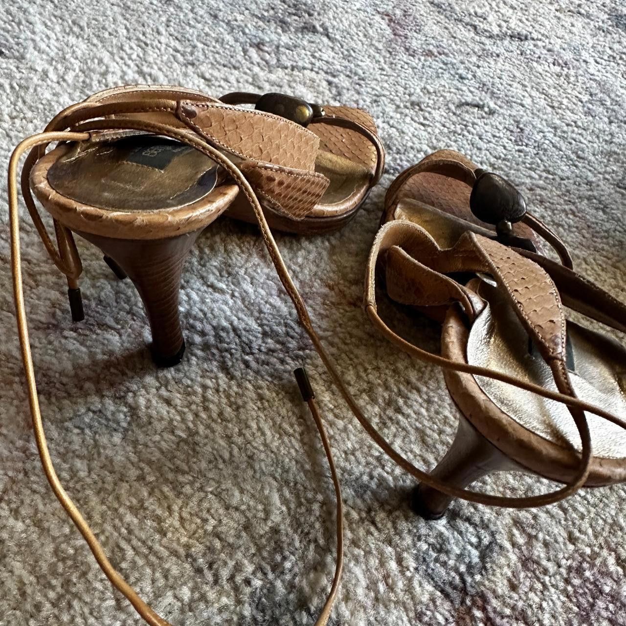 Sergio Rossi Sergio Rossi Stone Stack Wrap Sandals Size US 6 / IT 36 - 3 Thumbnail