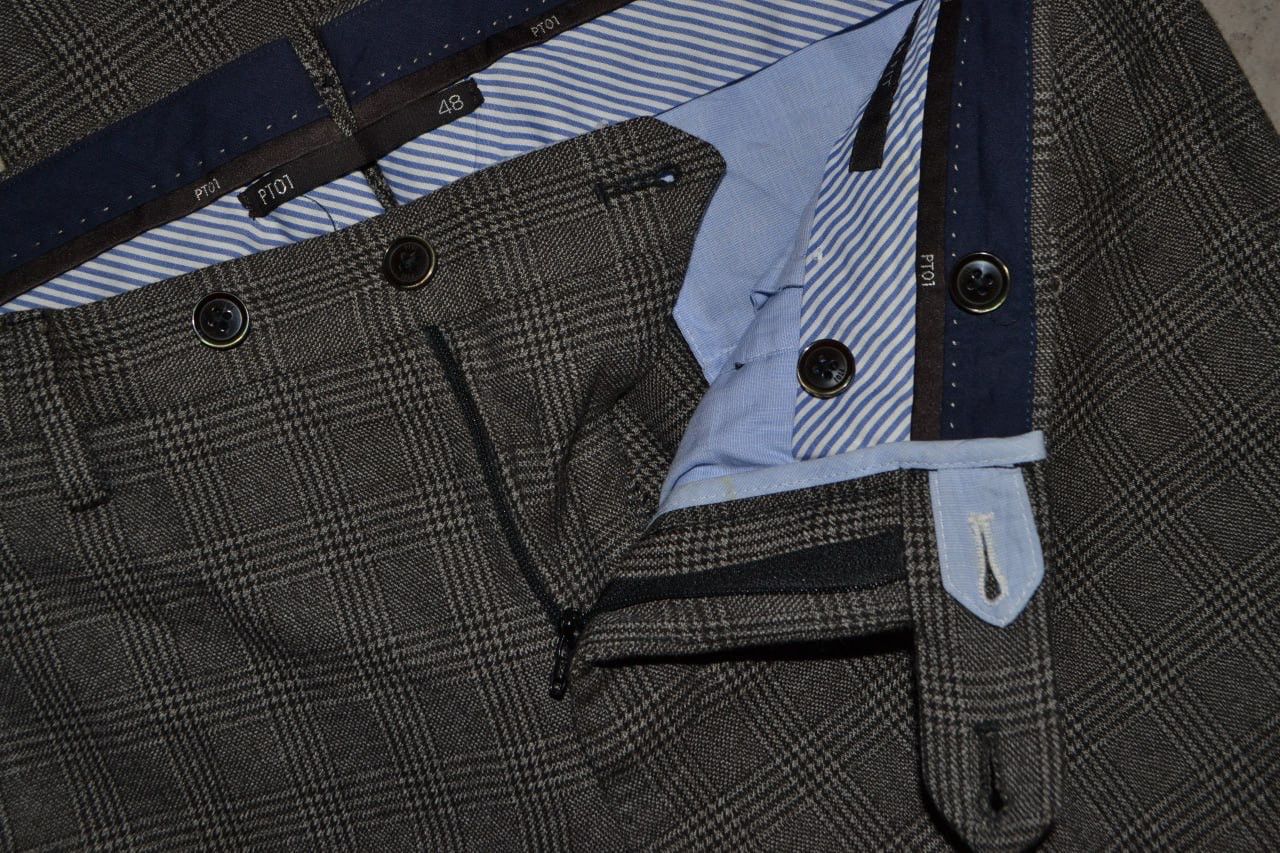 PT Torino PT01 Pantaloni Torino Pants Gray Glen Plaid Slim Fit Size 48 Size US 31 - 9 Thumbnail