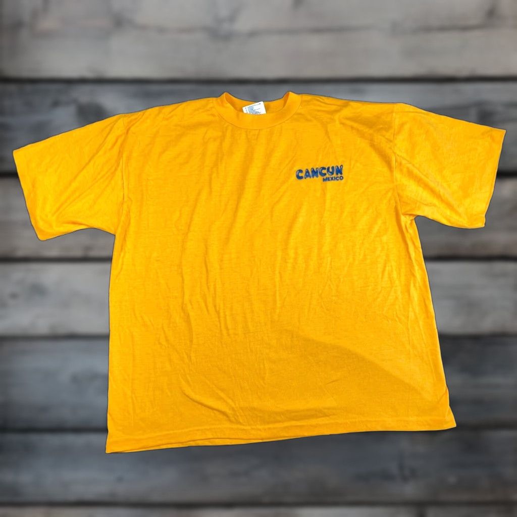 Vintage VINTAGE Cancun Mexico T-Shirt Adult One Size (2XL) Gold Yellow Single Stitch Y2K Size US XXL / EU 58 / 5 - 1 Thumbnail