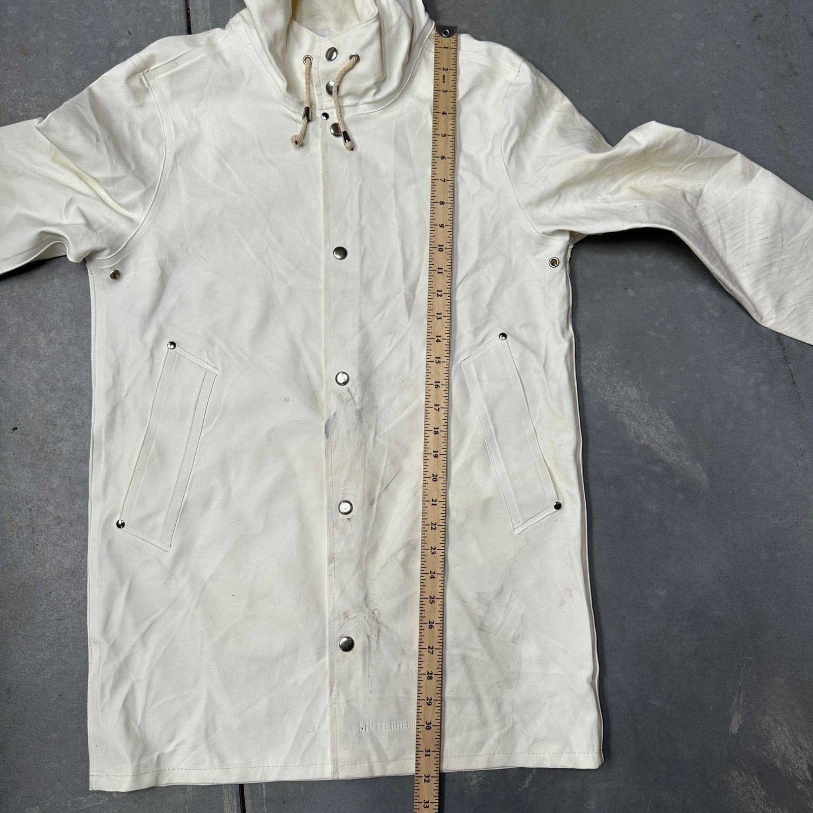 Stutterheim Stutterheim Goteborg Coat Raincoat Womens XS White Hooded Size XS / US 0-2 / IT 36-38 - 4 Thumbnail