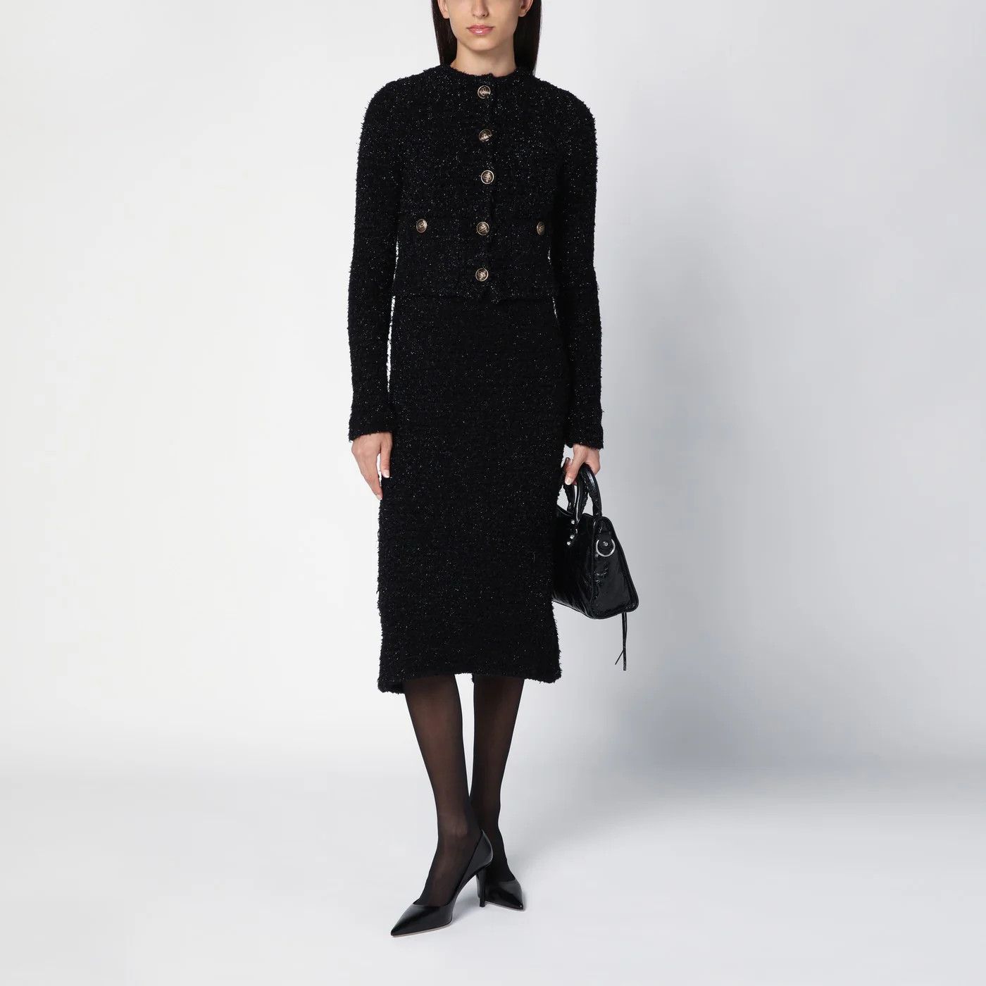 Balenciaga o1d2blof0426 Midi Skirt in Black Size 34" / US 12 / IT 48 - 2 Thumbnail