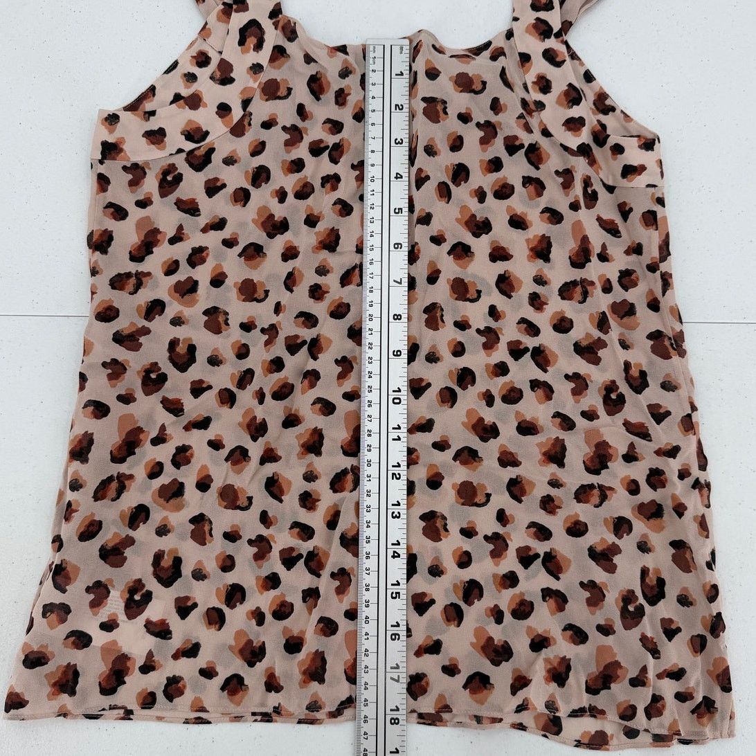 Theory NWT Theory Women's Pink Silk V-Neck Leopard Flora Drape Top Size S / US 4 / IT 40 - 6 Thumbnail