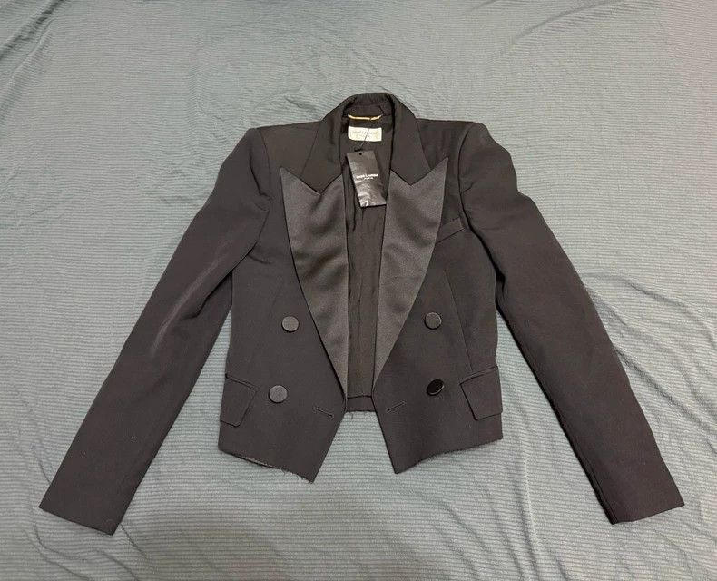 Saint Laurent Paris Saint Laurent Black Short Smoking Jacket Size 36 Size US S / EU 44-46 / 1 - 1 Thumbnail