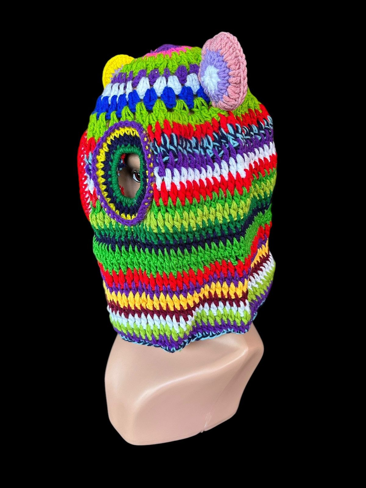 Japanese Brand × Kapital × Vintage Rare Balaclava Masked Crochet Knitted Handmade Size ONE SIZE - 3 Thumbnail