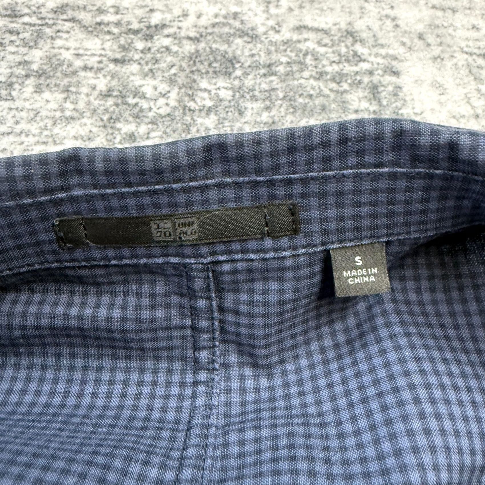 Uniqlo Uniqlo Blazer Mens S Navy Blue Gingham Check Lightweight Unstructured Jacket Size 36R - 6 Thumbnail