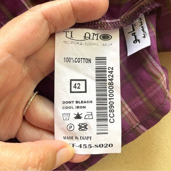 Other Purple Plaid Ruffled Front Sleeveless Blouse - Large Size L / US 10 / IT 46 - 6 Thumbnail