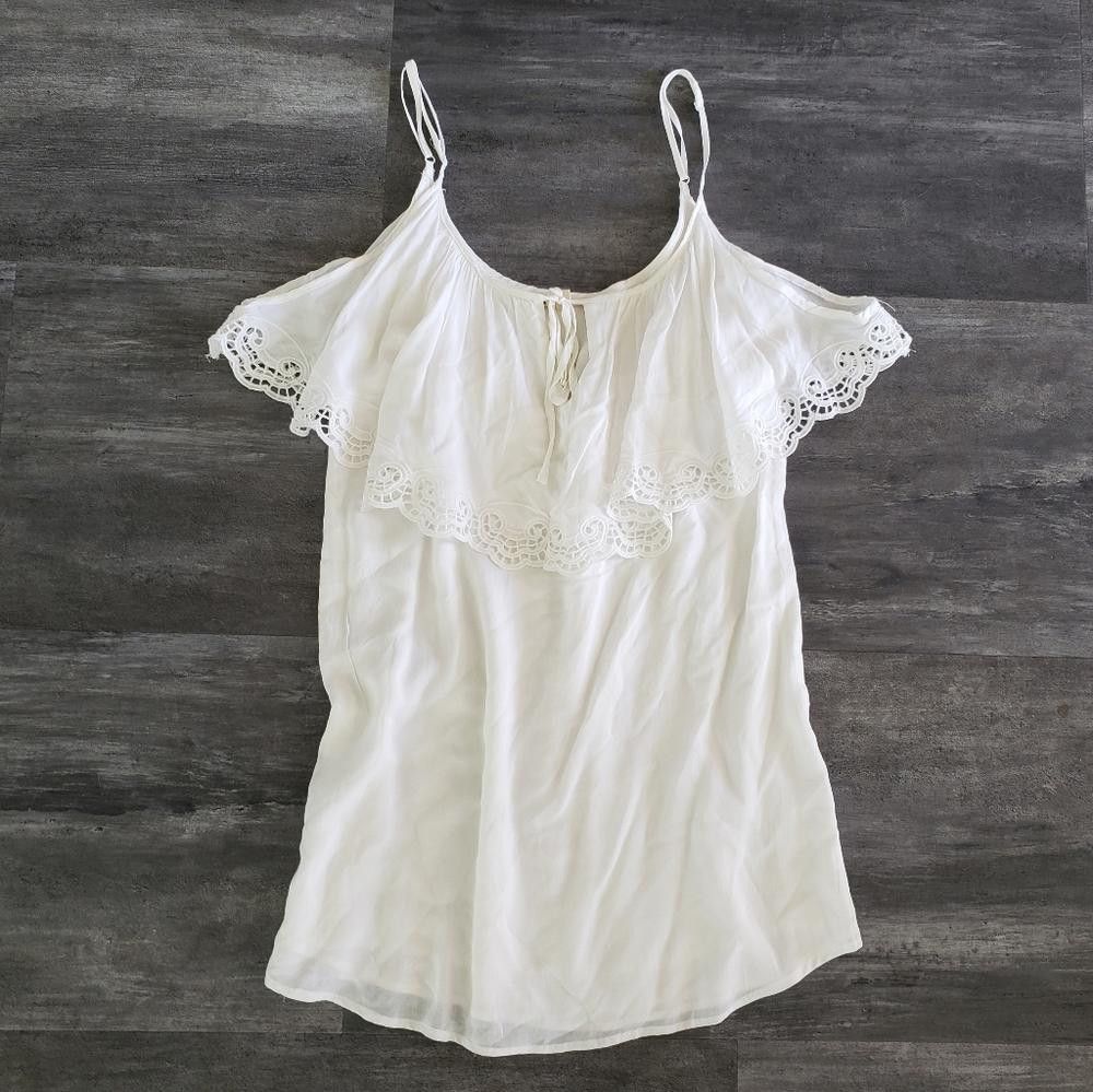 Designer White Cotton Candy Cold Shoulder Mini Size S / US 4 / IT 40 - 1 Thumbnail