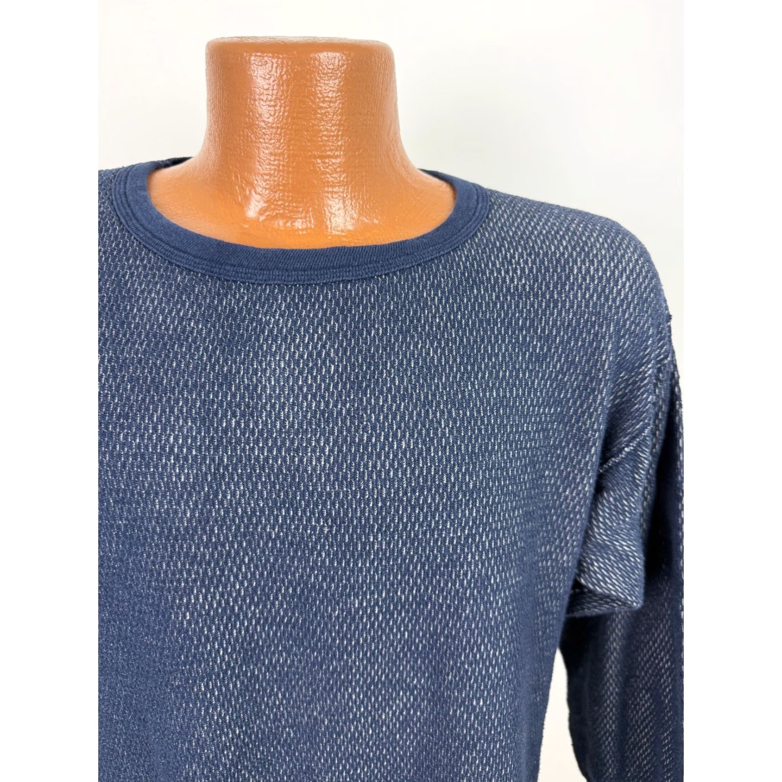 Vintage VINTAGE Morgan Mills Waffle-Knit Thermal Shirt Men XL Navy Outdoor Cold Weather Grunge Hipster Midweight Stretch T-Shirt Size US XL / EU 56 / 4 - 2 Thumbnail