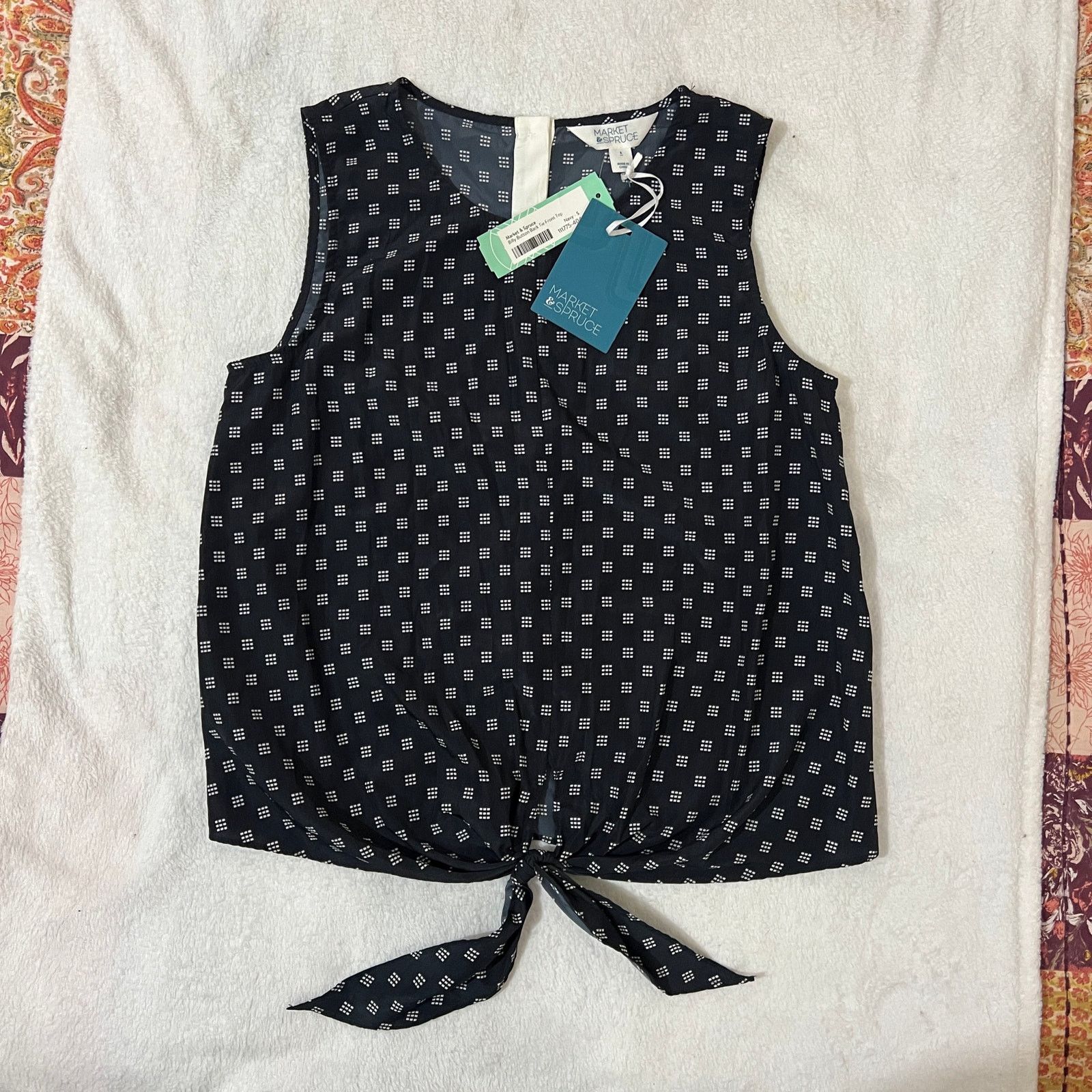 Other Billy Button Back Tie Front Top - Stitch Fix Dot Blouse Size S / US 4 / IT 40 - 12 Thumbnail